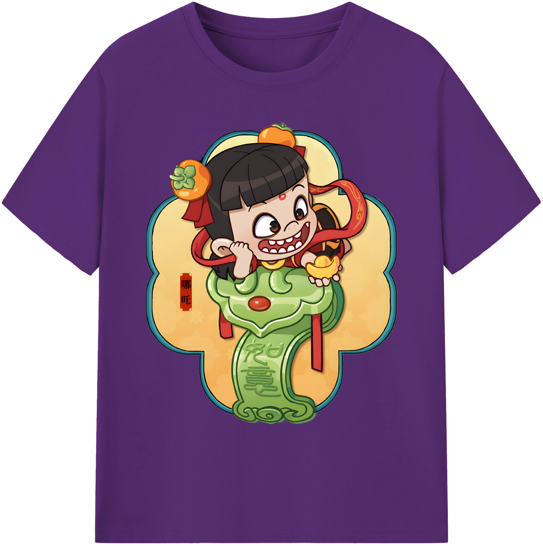 （画像用） Ne Zha 2 ナタ 魔童の大暴れ 綿100％ メンズ半袖Tシャツ｜肌触りやわらか＆通気性