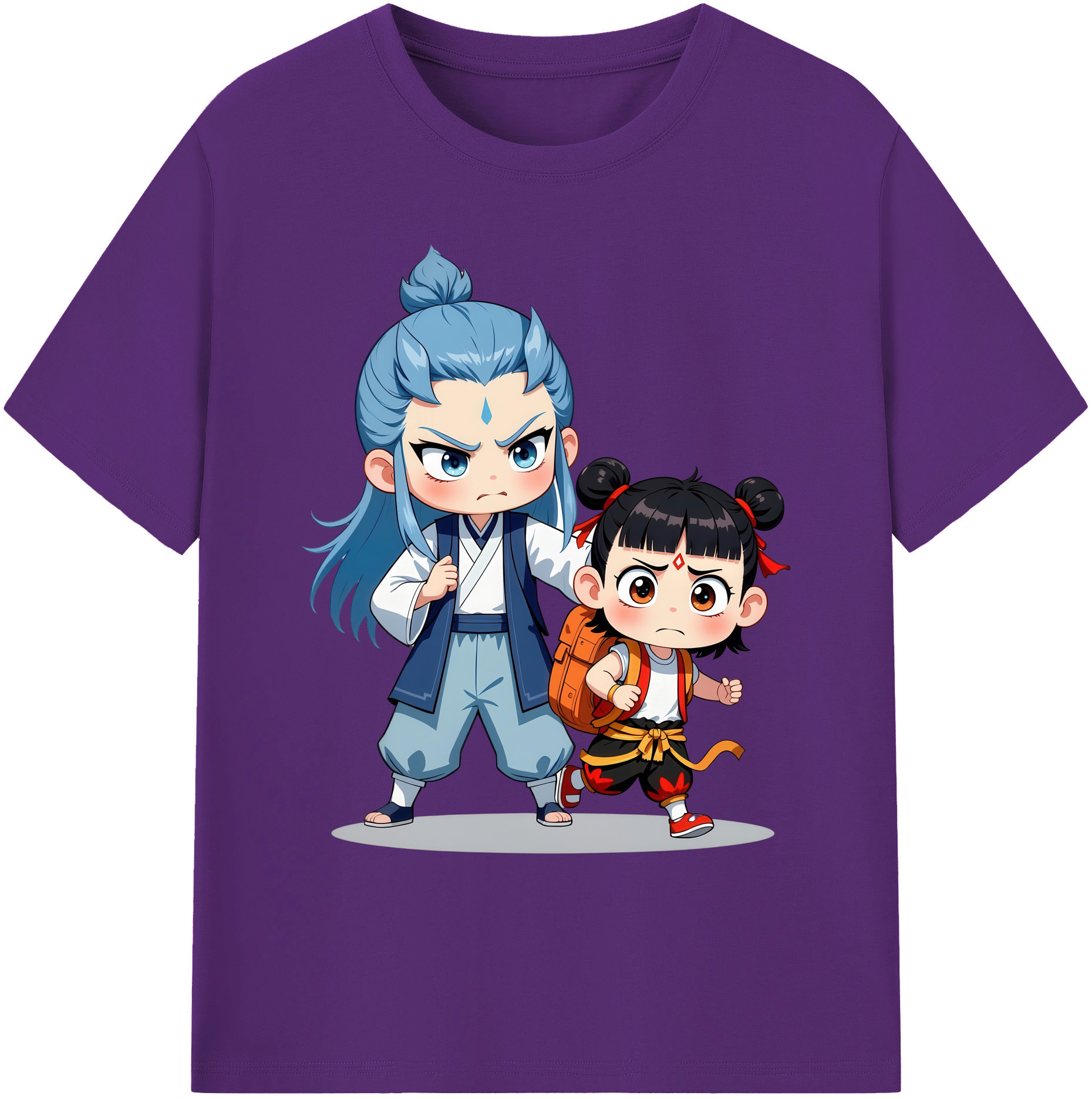 （画像用） Ne Zha 2 ナタ 魔童の大暴れ 綿100％ メンズ半袖Tシャツ｜肌触りやわらか＆通気性