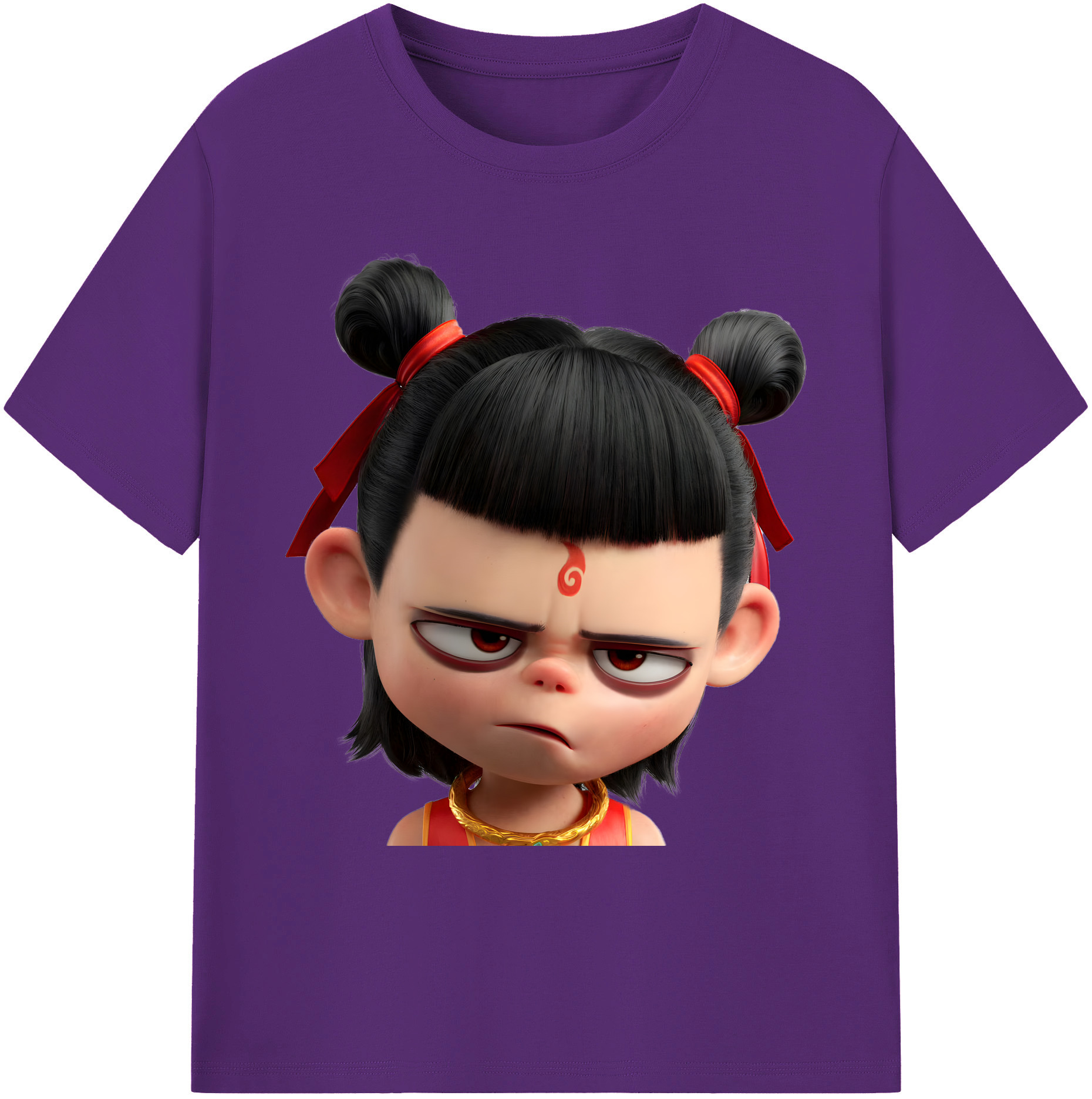 （画像用） Ne Zha 2 ナタ 魔童の大暴れ 綿100％ メンズ半袖Tシャツ｜肌触りやわらか＆通気性