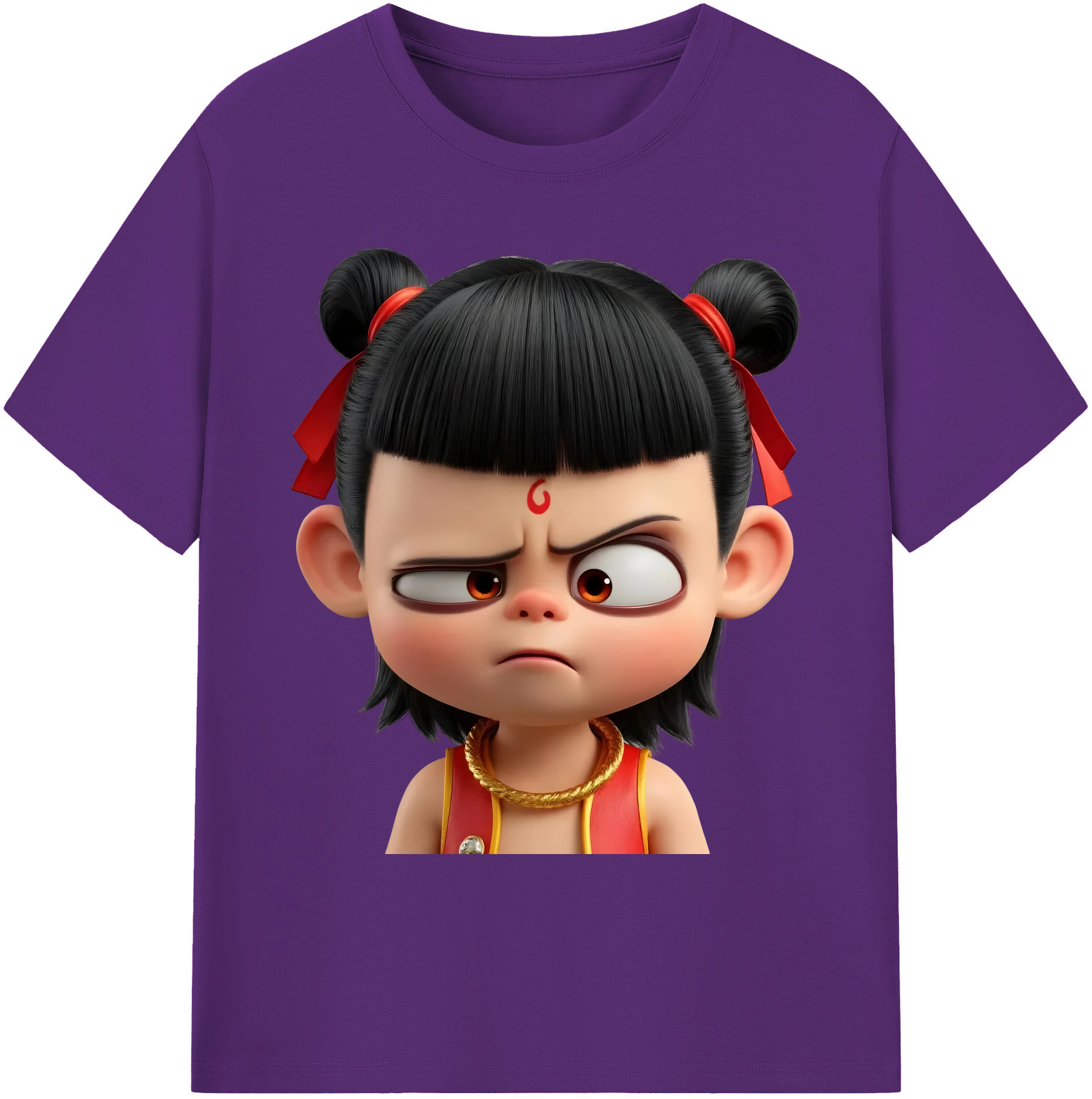 （画像用） Ne Zha 2 ナタ 魔童の大暴れ 綿100％ メンズ半袖Tシャツ｜肌触りやわらか＆通気性