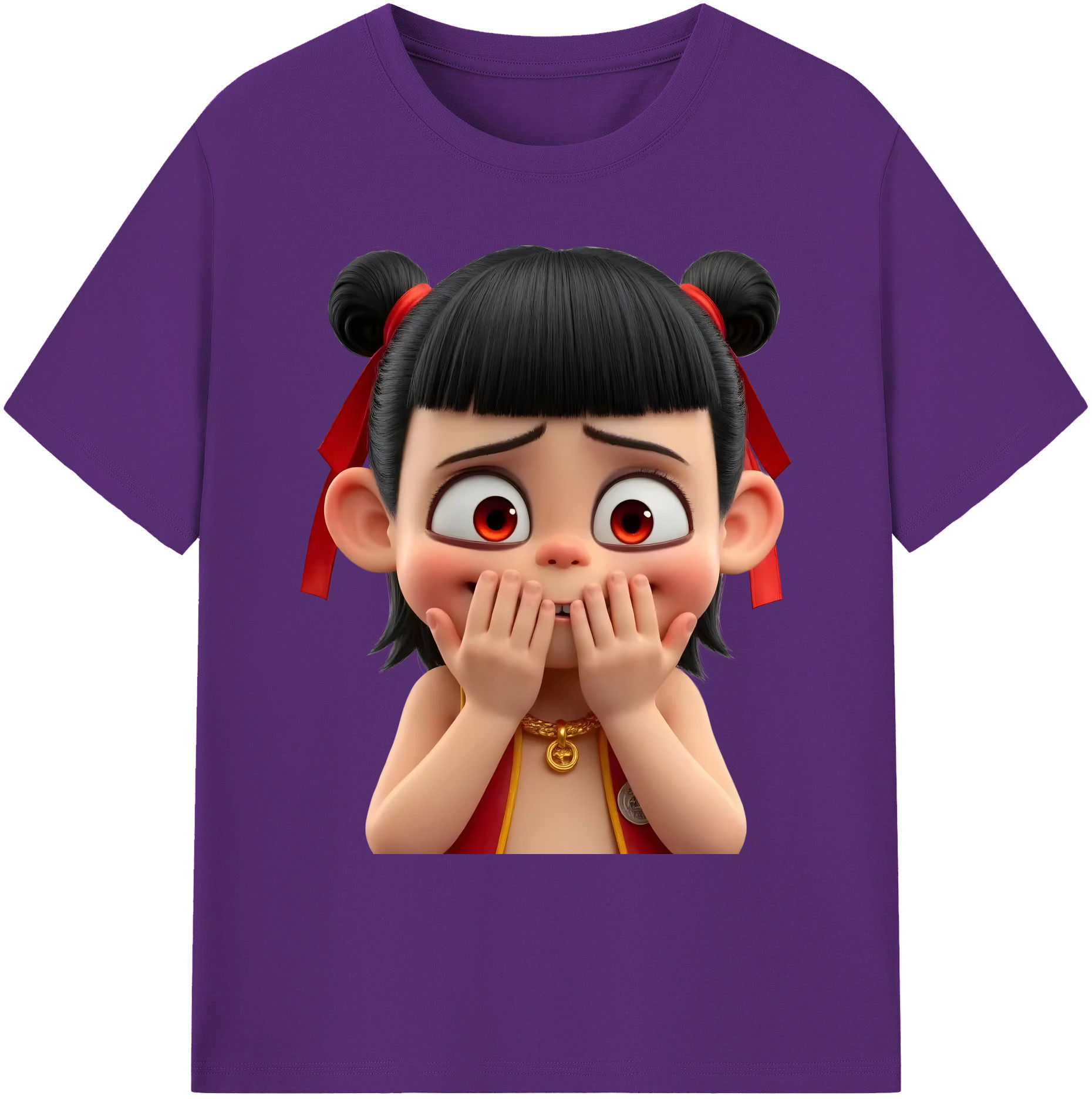 （画像用） Ne Zha 2 ナタ 魔童の大暴れ 綿100％ メンズ半袖Tシャツ｜肌触りやわらか＆通気性