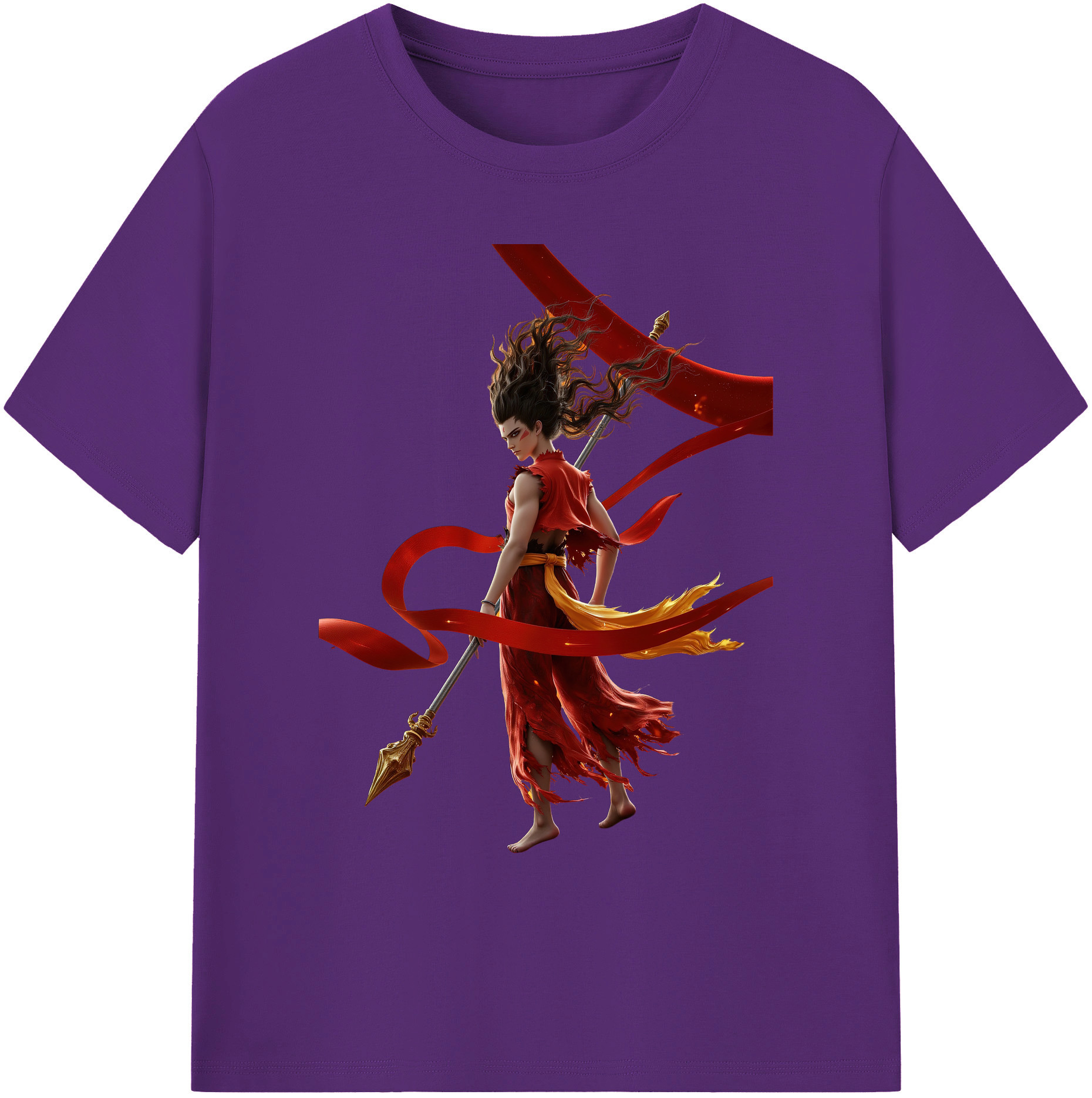 （画像用） Ne Zha 2 ナタ 魔童の大暴れ 綿100％ メンズ半袖Tシャツ｜肌触りやわらか＆通気性
