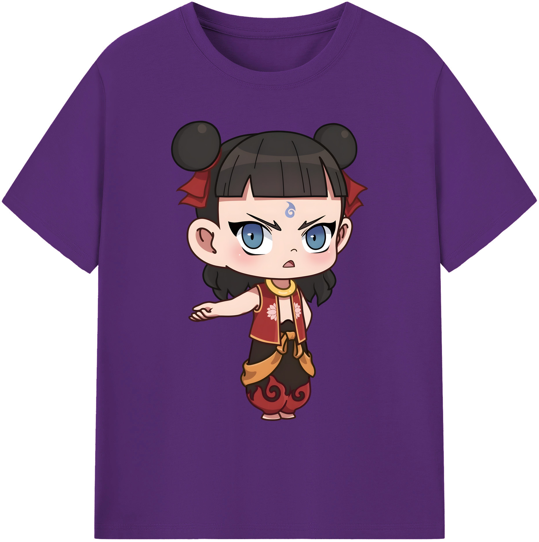（画像用） Ne Zha 2 ナタ 魔童の大暴れ 綿100％ メンズ半袖Tシャツ｜肌触りやわらか＆通気性