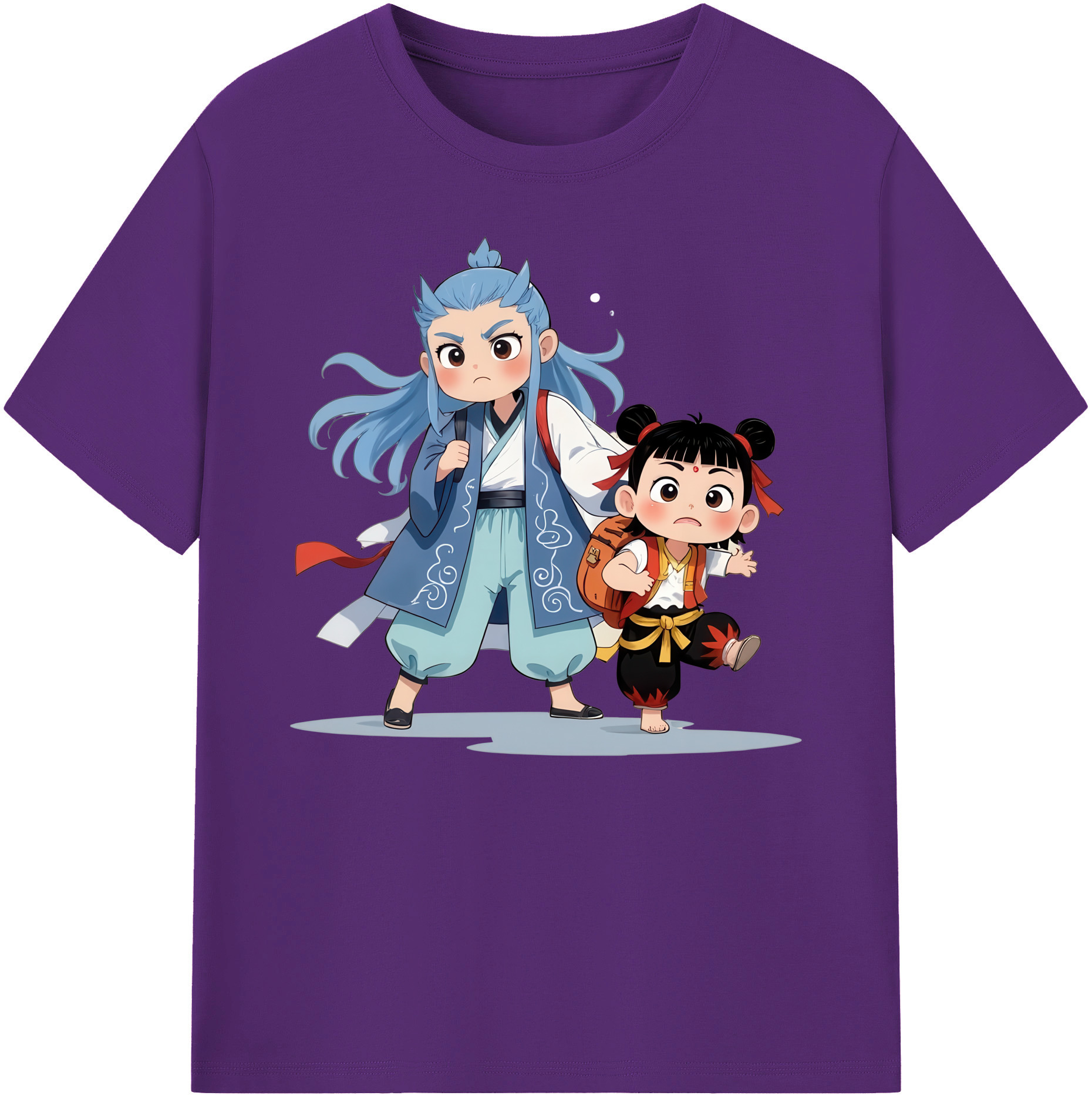 （画像用） Ne Zha 2 ナタ 魔童の大暴れ 綿100％ メンズ半袖Tシャツ｜肌触りやわらか＆通気性