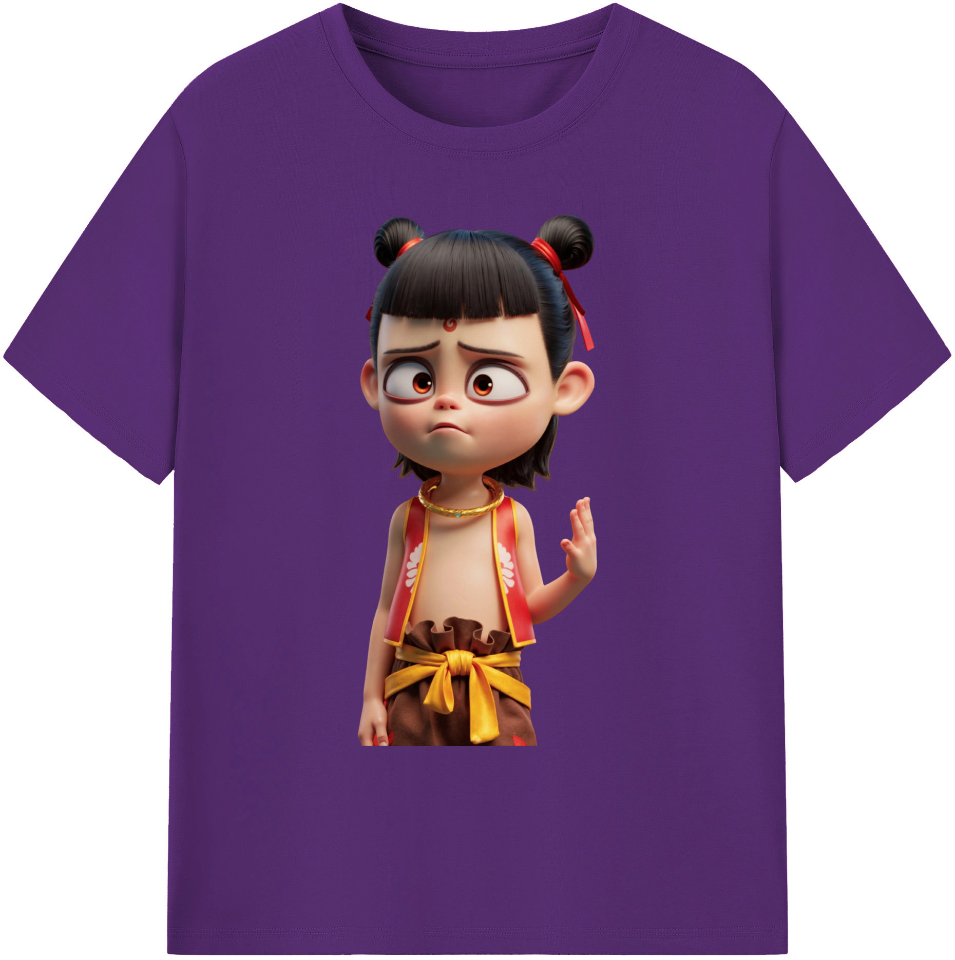 （画像用） Ne Zha 2 ナタ 魔童の大暴れ 綿100％ メンズ半袖Tシャツ｜肌触りやわらか＆通気性