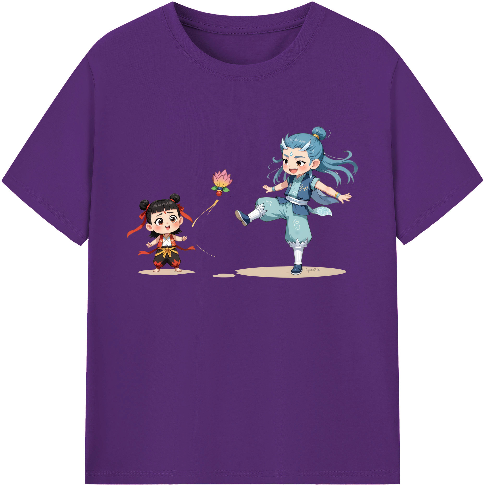 （画像用） Ne Zha 2 ナタ 魔童の大暴れ 綿100％ メンズ半袖Tシャツ｜肌触りやわらか＆通気性