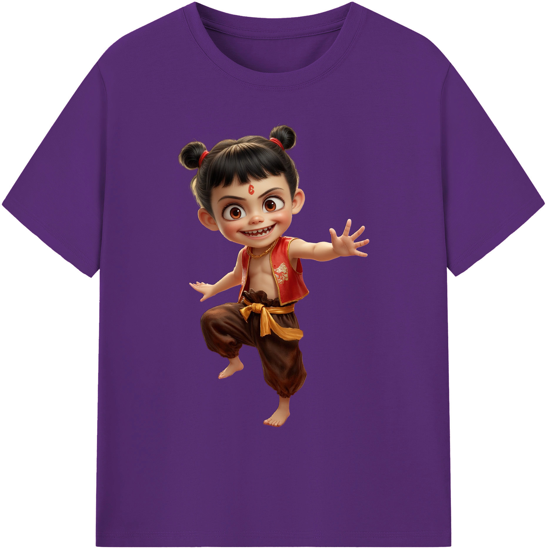 （画像用） Ne Zha 2 ナタ 魔童の大暴れ 綿100％ メンズ半袖Tシャツ｜肌触りやわらか＆通気性