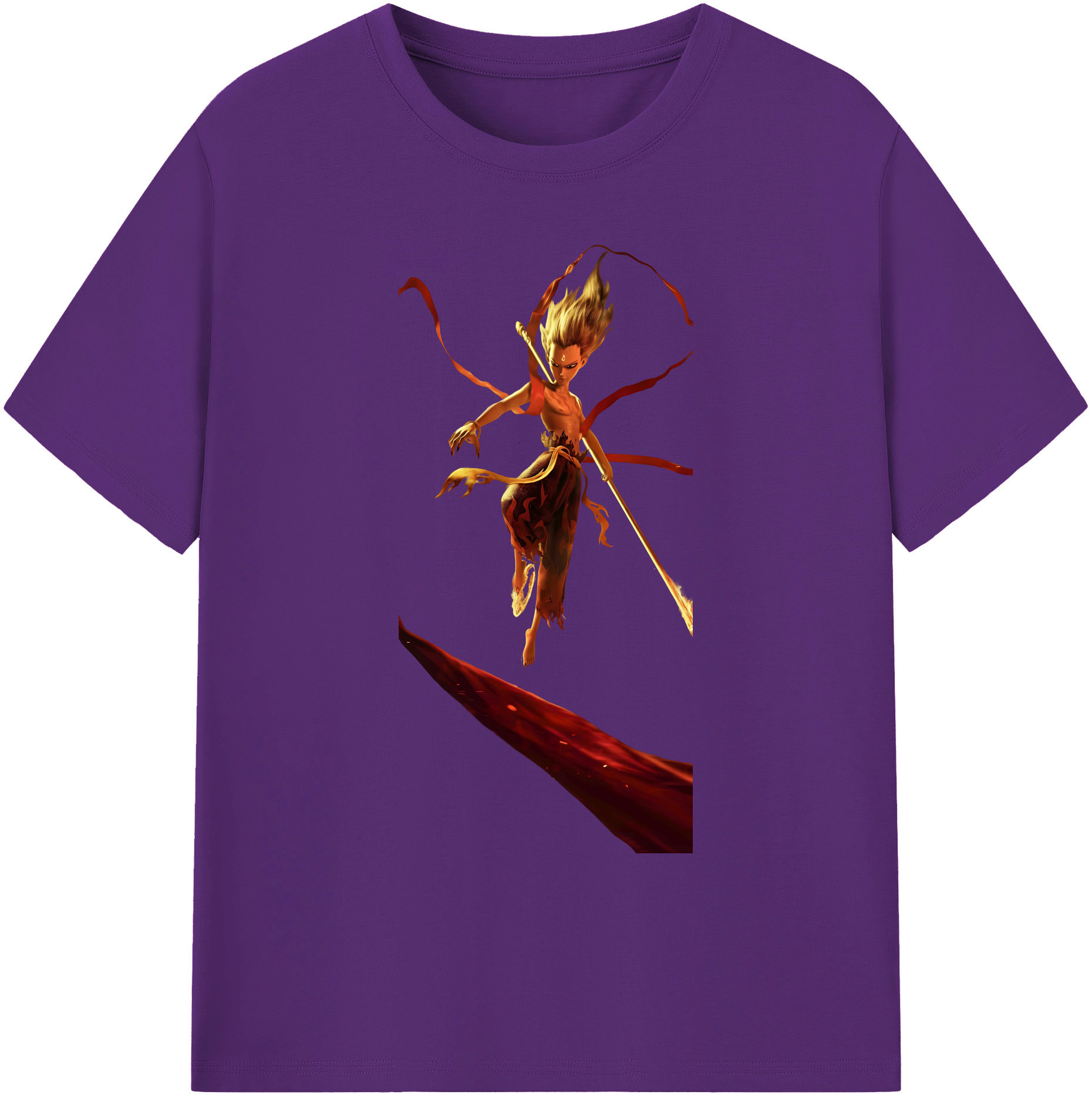 （画像用） Ne Zha 2 ナタ 魔童の大暴れ 綿100％ メンズ半袖Tシャツ｜肌触りやわらか＆通気性