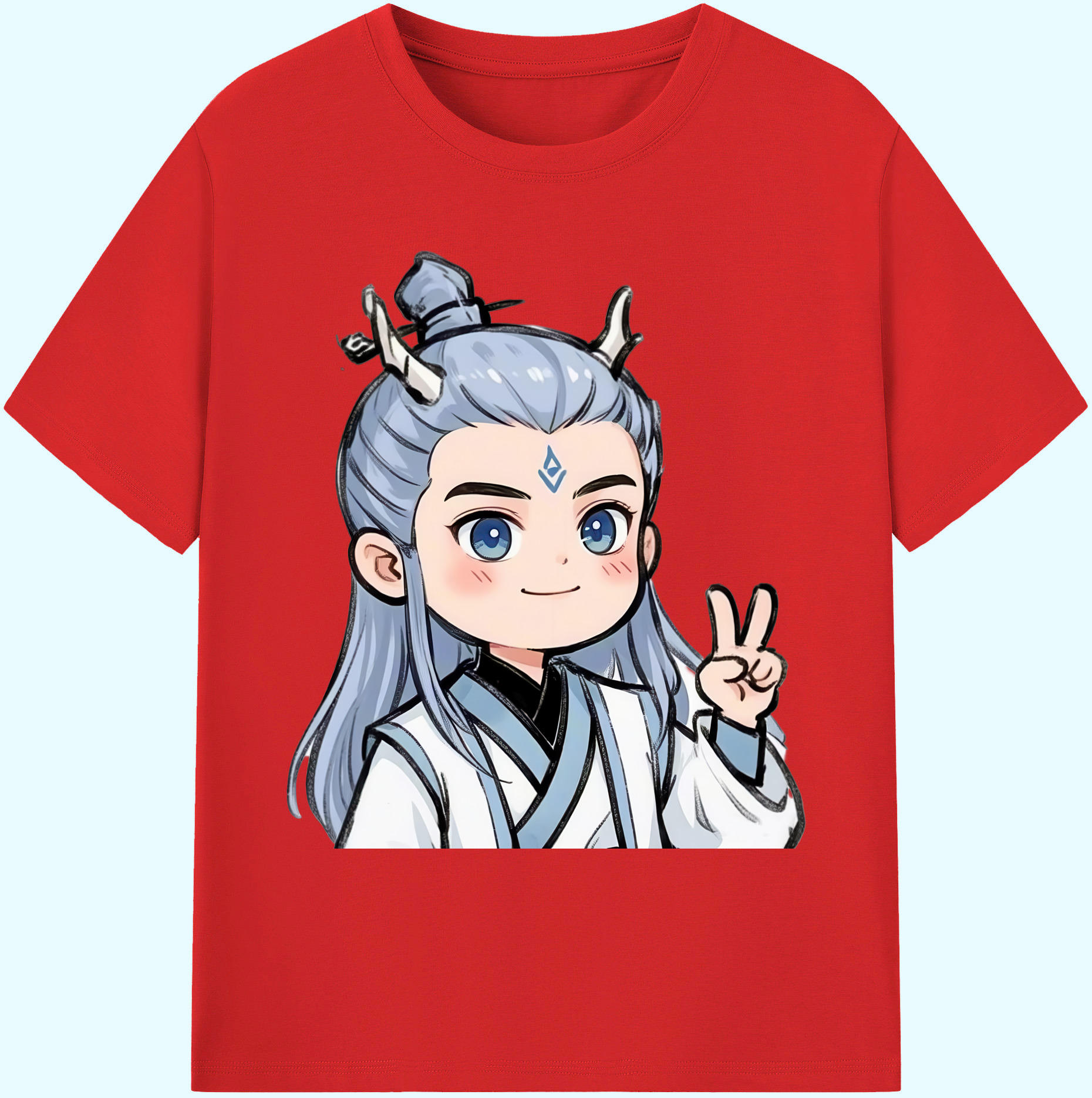 （画像用） Ne Zha 2 ナタ 魔童の大暴れ 綿100％ メンズ半袖Tシャツ｜肌触りやわらか＆通気性