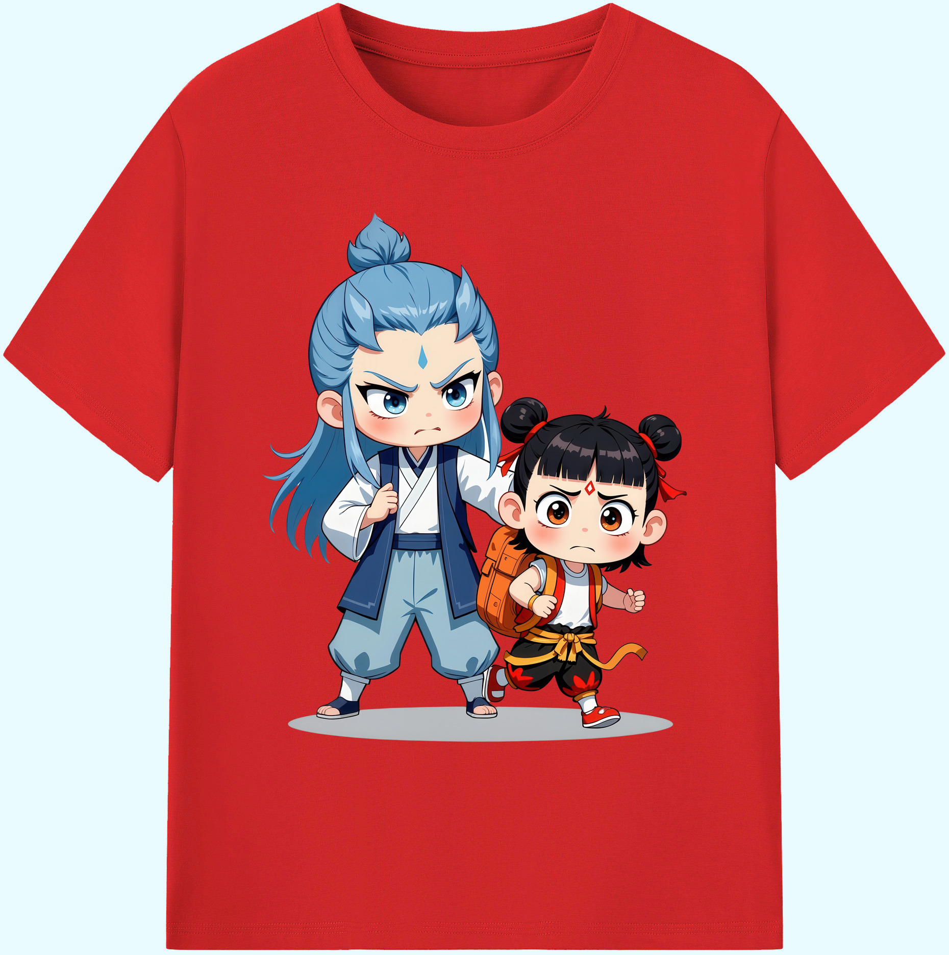 （画像用） Ne Zha 2 ナタ 魔童の大暴れ 綿100％ メンズ半袖Tシャツ｜肌触りやわらか＆通気性