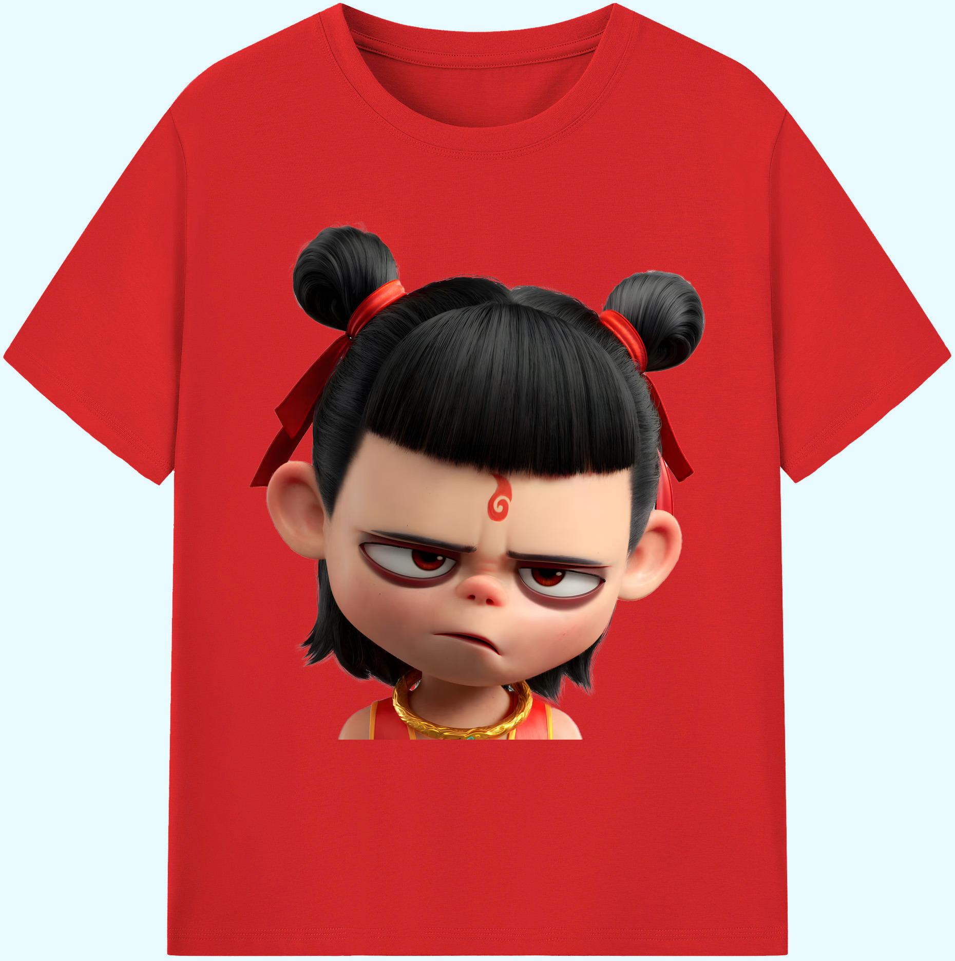 （画像用） Ne Zha 2 ナタ 魔童の大暴れ 綿100％ メンズ半袖Tシャツ｜肌触りやわらか＆通気性