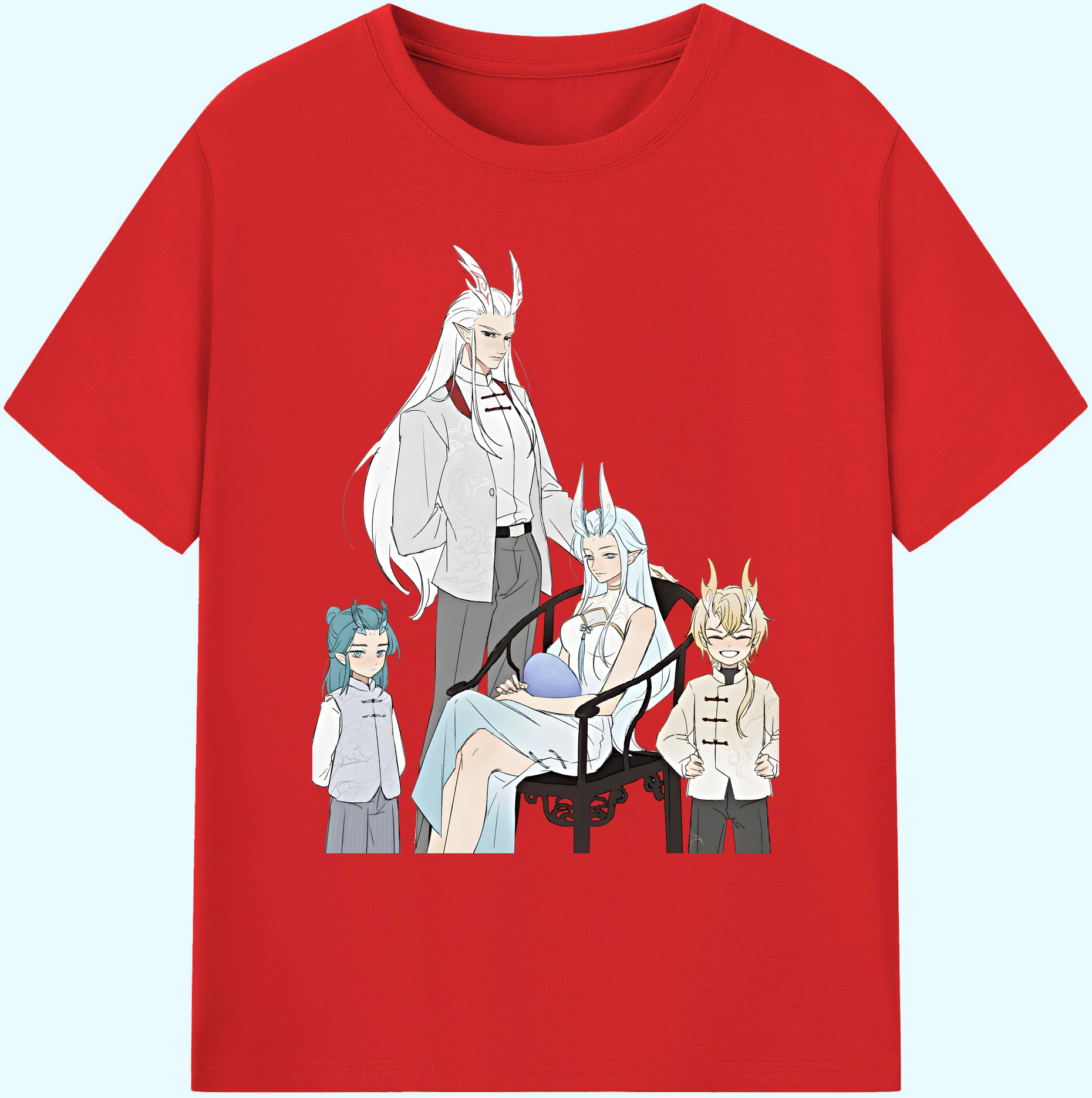 （画像用） Ne Zha 2 ナタ 魔童の大暴れ 綿100％ メンズ半袖Tシャツ｜肌触りやわらか＆通気性