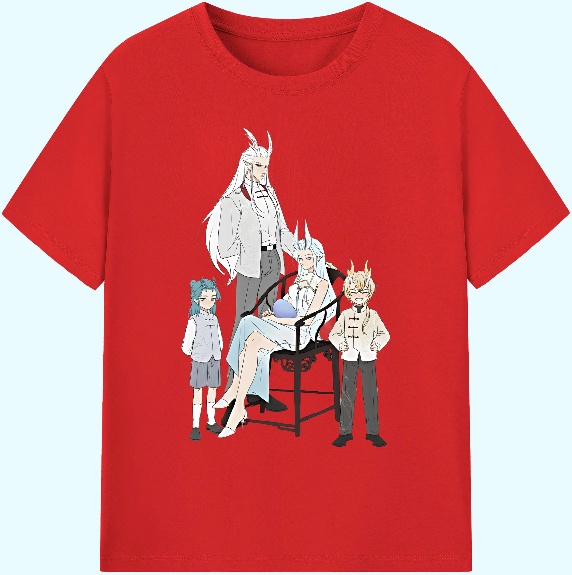 （画像用） Ne Zha 2 ナタ 魔童の大暴れ 綿100％ メンズ半袖Tシャツ｜肌触りやわらか＆通気性