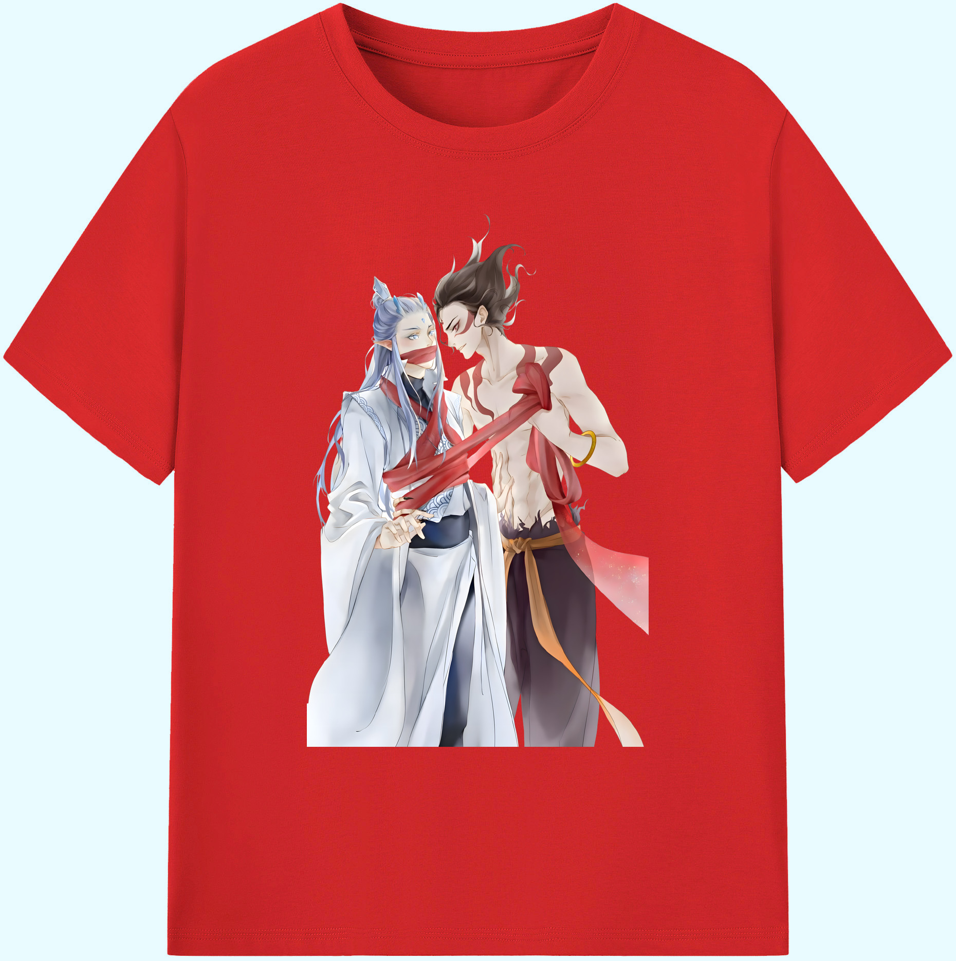 （画像用） Ne Zha 2 ナタ 魔童の大暴れ 綿100％ メンズ半袖Tシャツ｜肌触りやわらか＆通気性