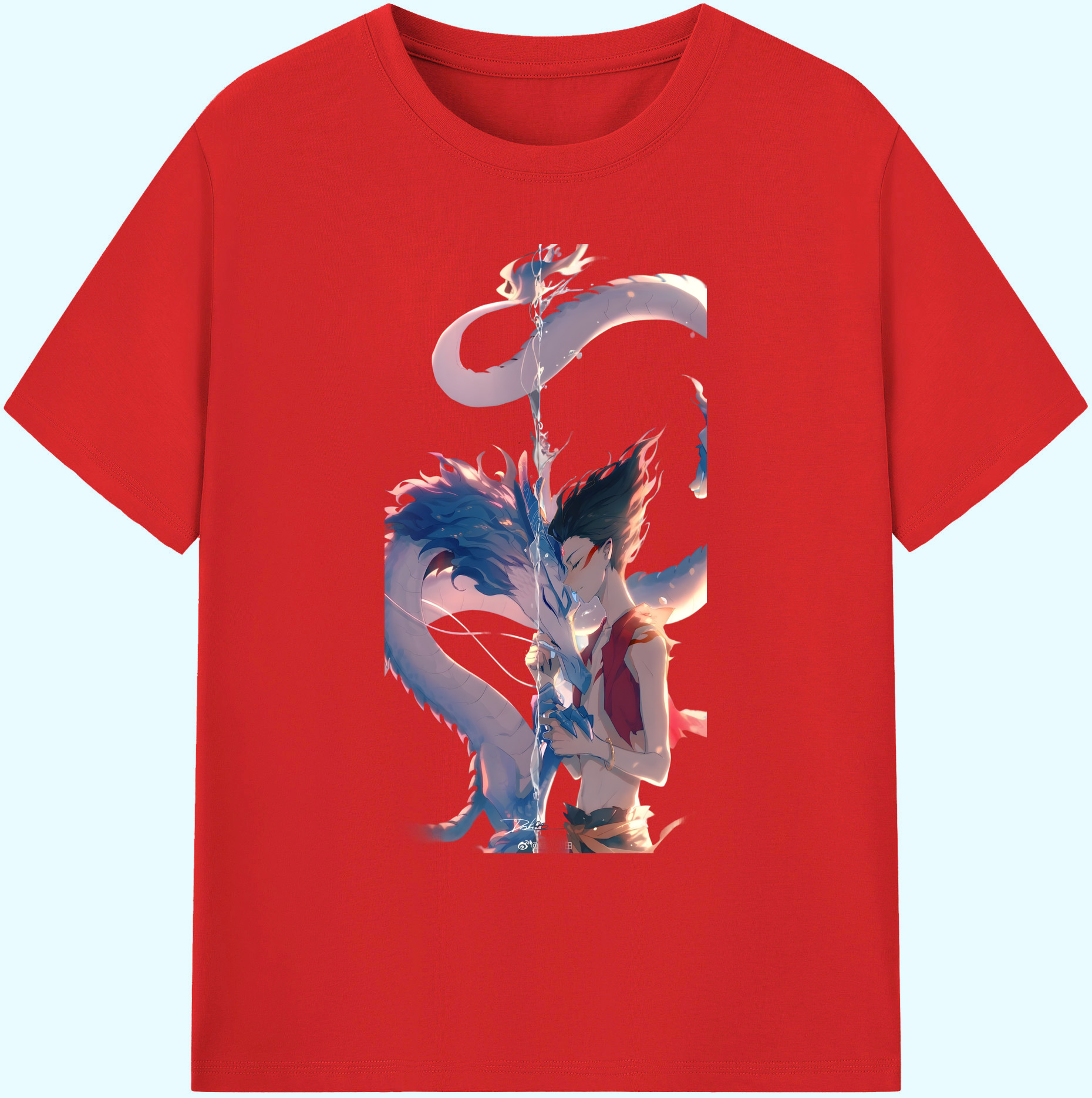 （画像用） Ne Zha 2 ナタ 魔童の大暴れ 綿100％ メンズ半袖Tシャツ｜肌触りやわらか＆通気性