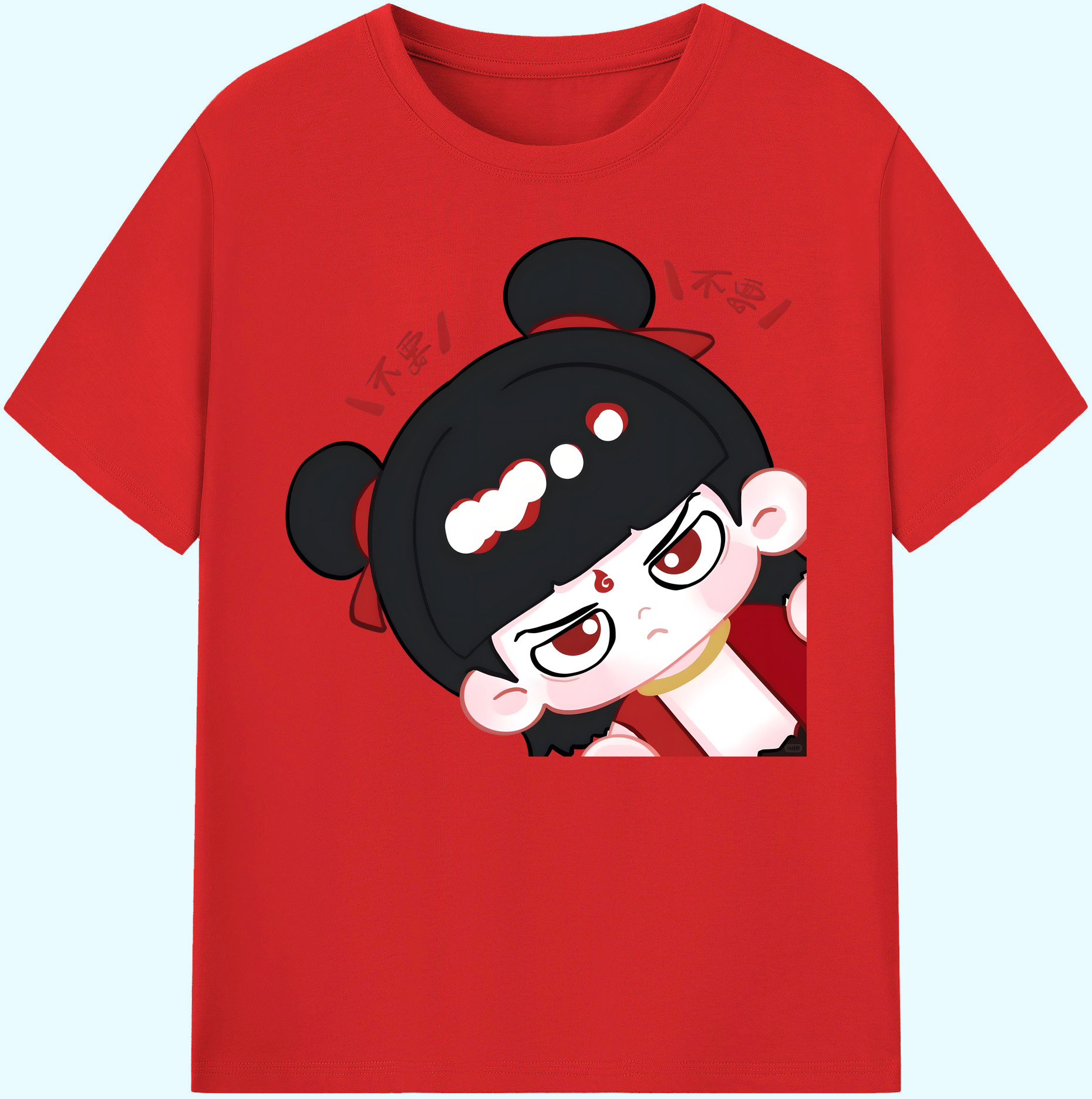 （画像用） Ne Zha 2 ナタ 魔童の大暴れ 綿100％ メンズ半袖Tシャツ｜肌触りやわらか＆通気性