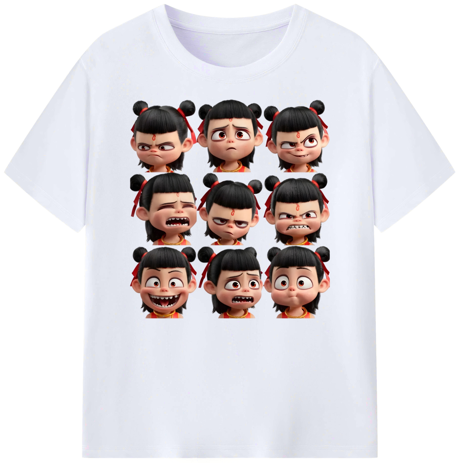 （画像用） Ne Zha 2 ナタ 魔童の大暴れ 綿100％ メンズ半袖Tシャツ｜肌触りやわらか＆通気性