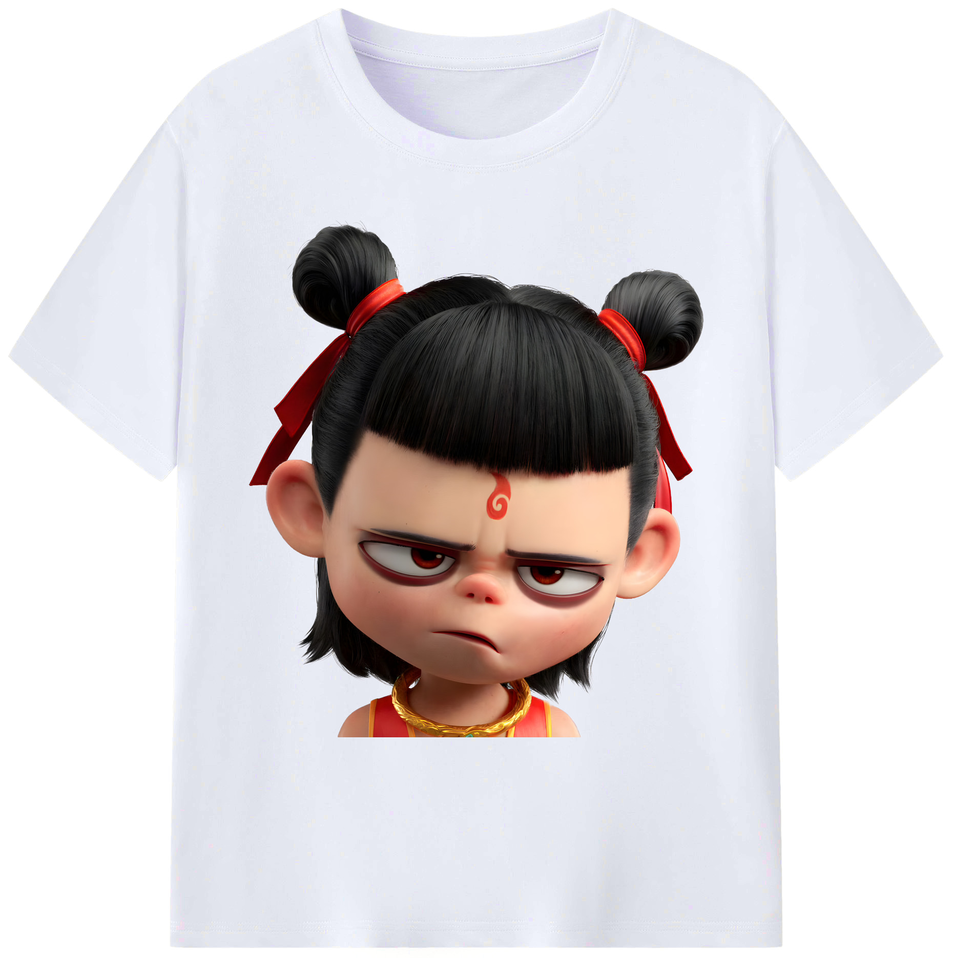 （画像用） Ne Zha 2 ナタ 魔童の大暴れ 綿100％ メンズ半袖Tシャツ｜肌触りやわらか＆通気性