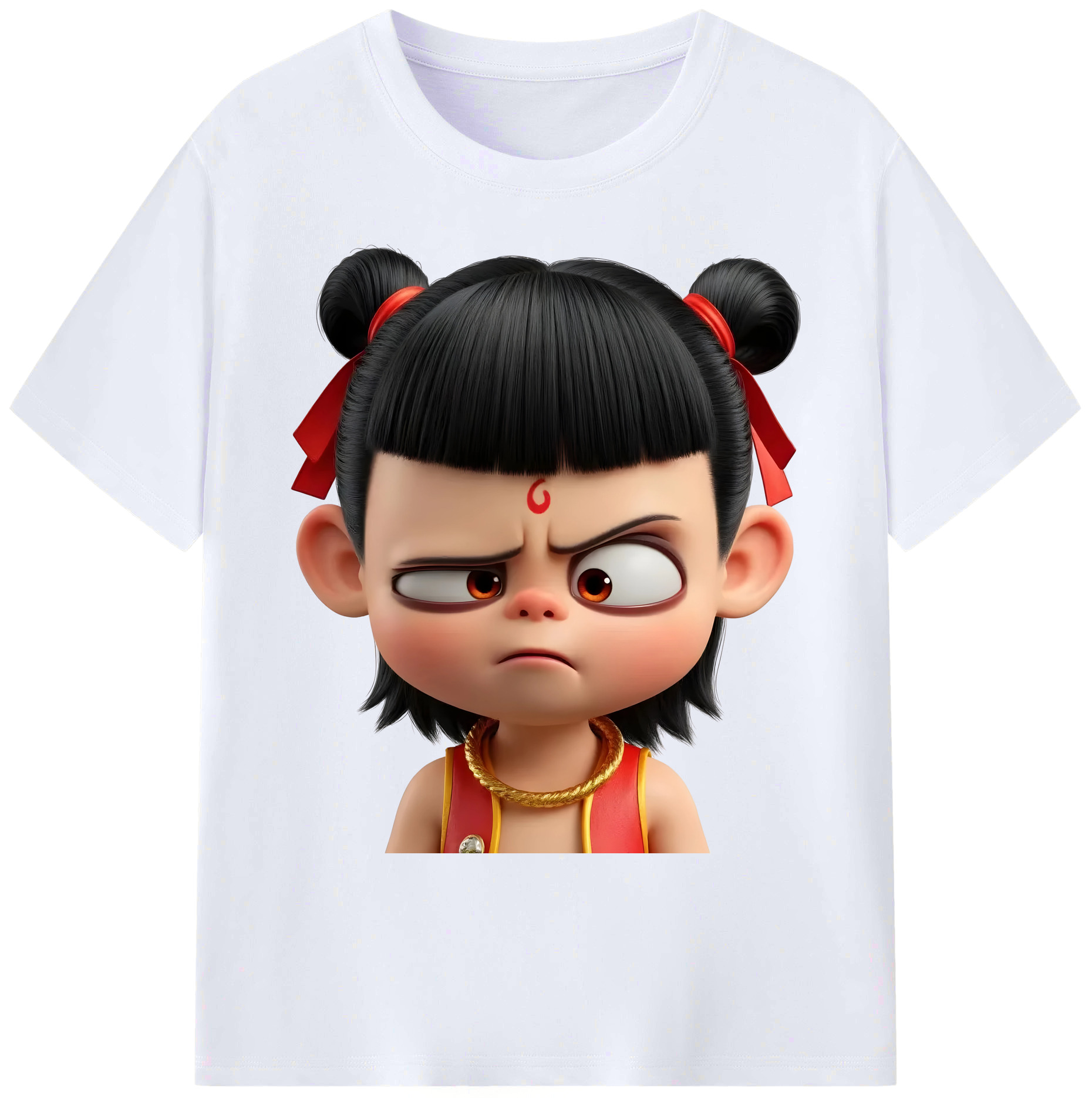 （画像用） Ne Zha 2 ナタ 魔童の大暴れ 綿100％ メンズ半袖Tシャツ｜肌触りやわらか＆通気性