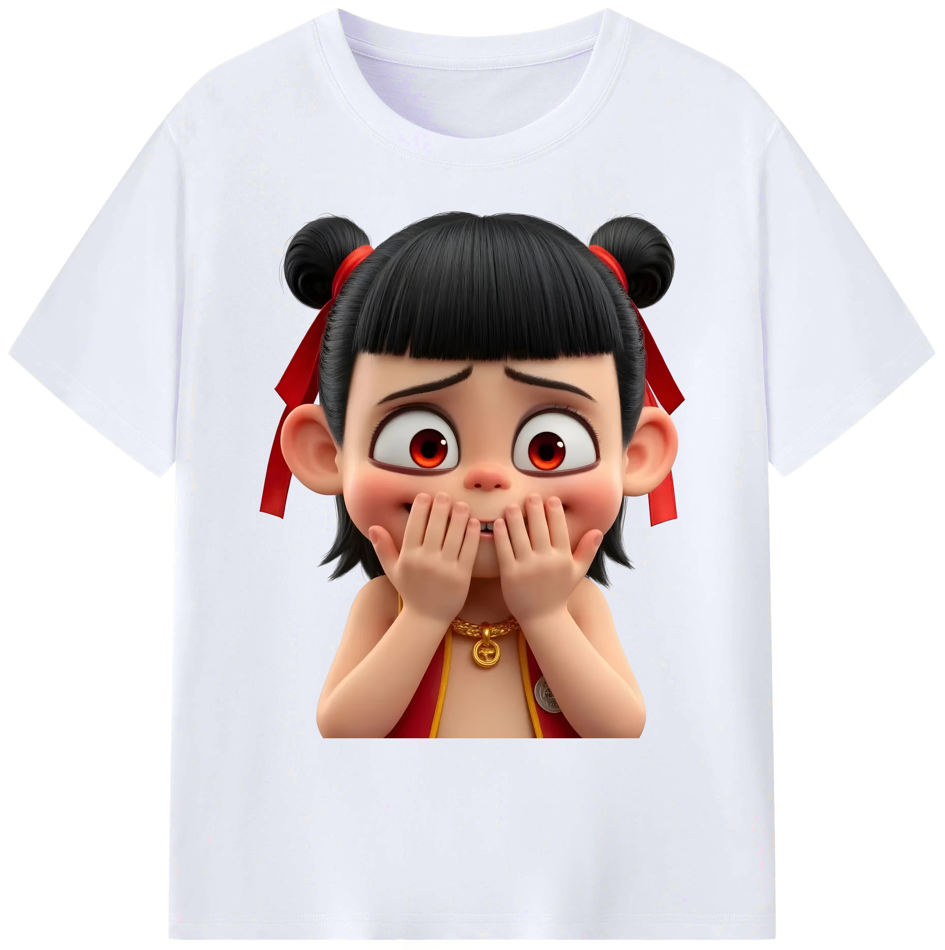 （画像用） Ne Zha 2 ナタ 魔童の大暴れ 綿100％ メンズ半袖Tシャツ｜肌触りやわらか＆通気性