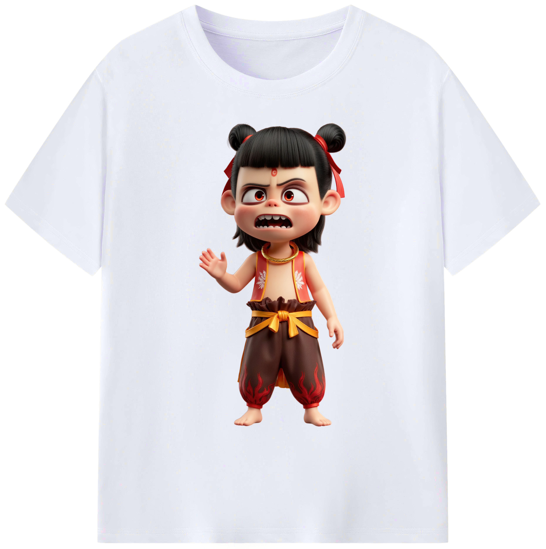 （画像用） Ne Zha 2 ナタ 魔童の大暴れ 綿100％ メンズ半袖Tシャツ｜肌触りやわらか＆通気性