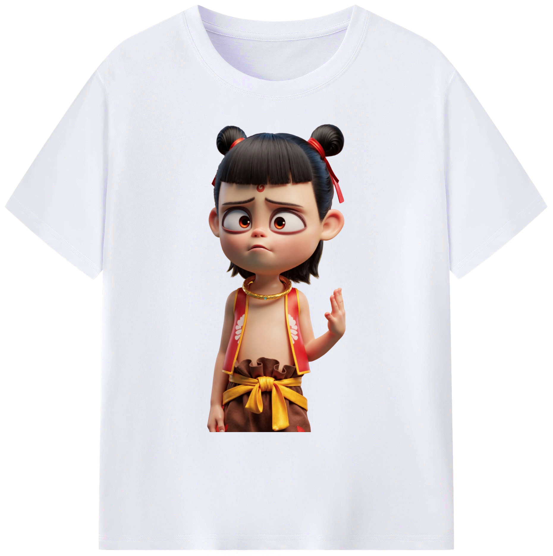 （画像用） Ne Zha 2 ナタ 魔童の大暴れ 綿100％ メンズ半袖Tシャツ｜肌触りやわらか＆通気性