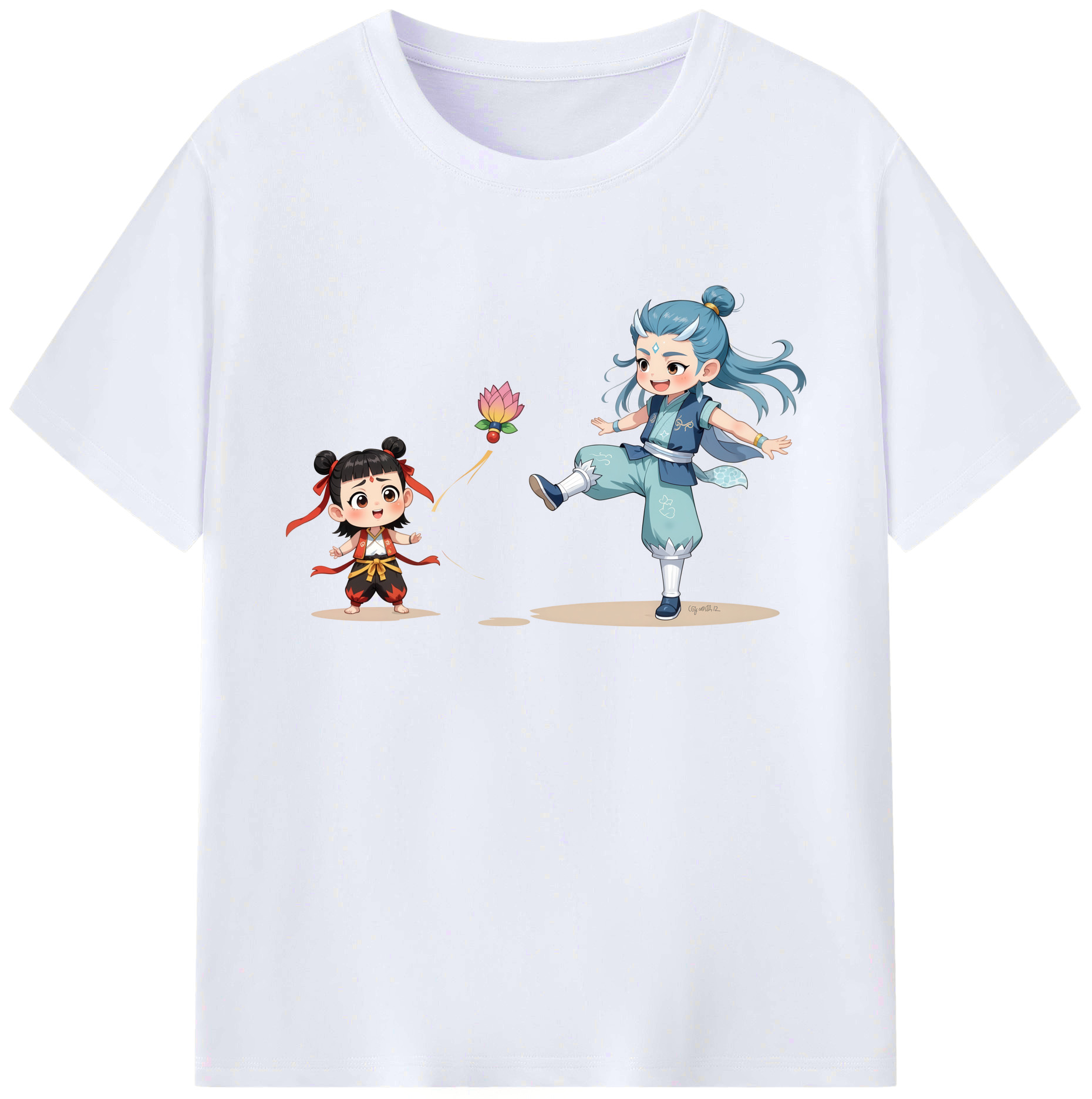 （画像用） Ne Zha 2 ナタ 魔童の大暴れ 綿100％ メンズ半袖Tシャツ｜肌触りやわらか＆通気性