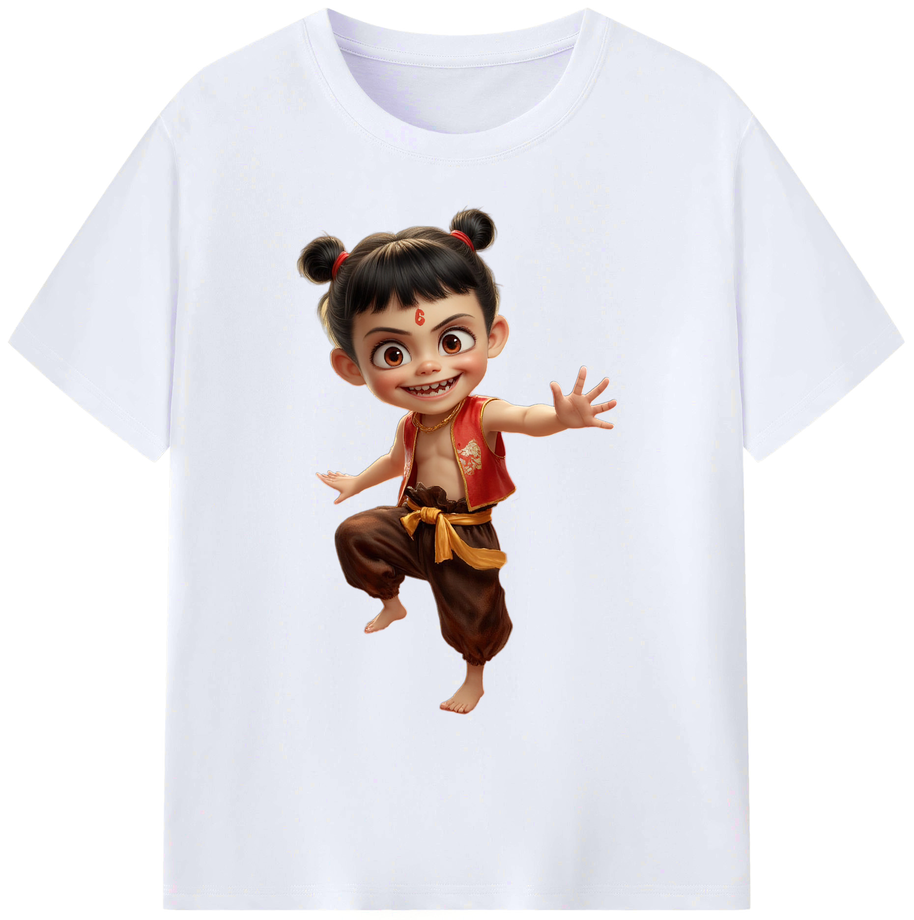 （画像用） Ne Zha 2 ナタ 魔童の大暴れ 綿100％ メンズ半袖Tシャツ｜肌触りやわらか＆通気性