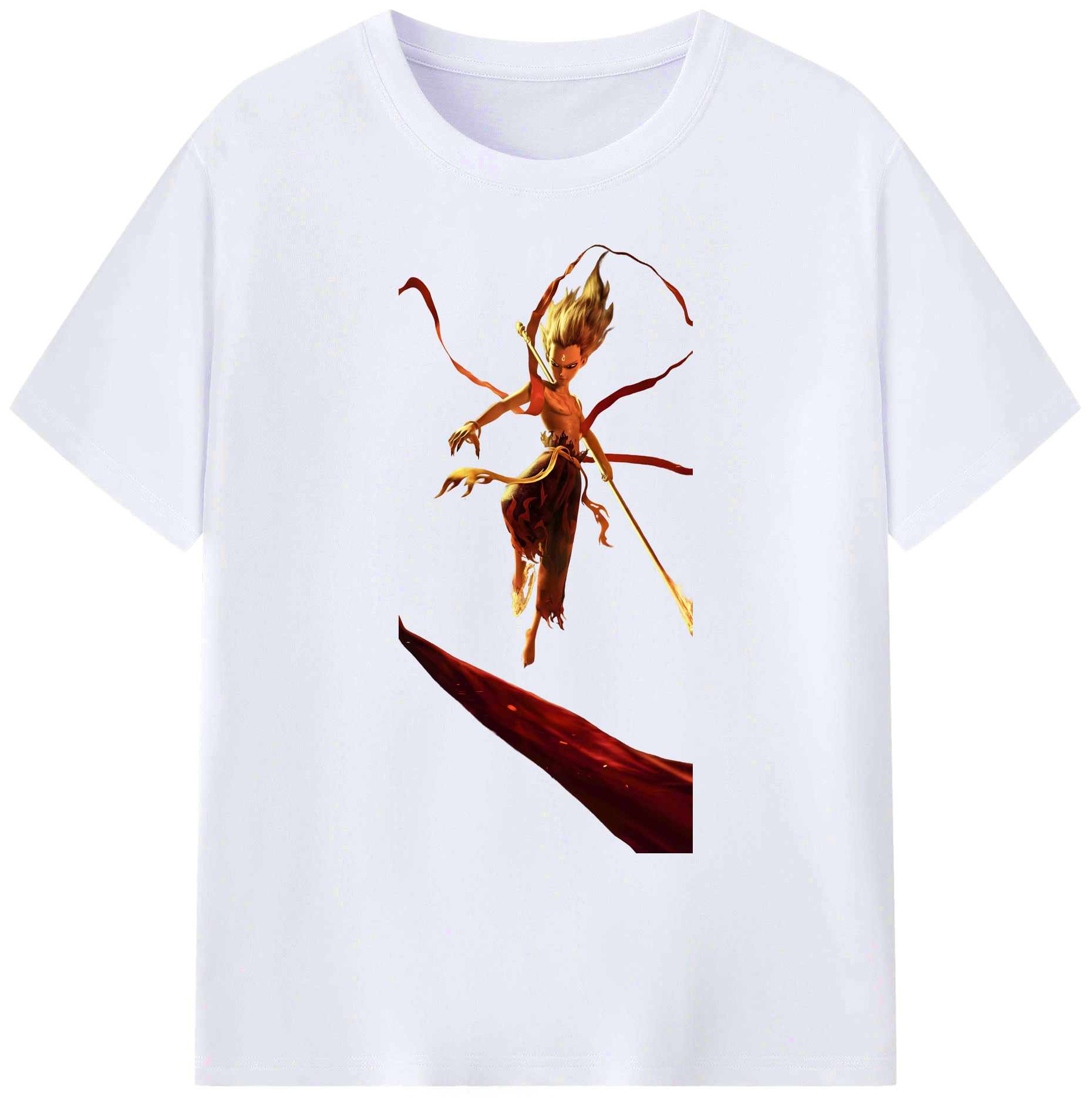（画像用） Ne Zha 2 ナタ 魔童の大暴れ 綿100％ メンズ半袖Tシャツ｜肌触りやわらか＆通気性