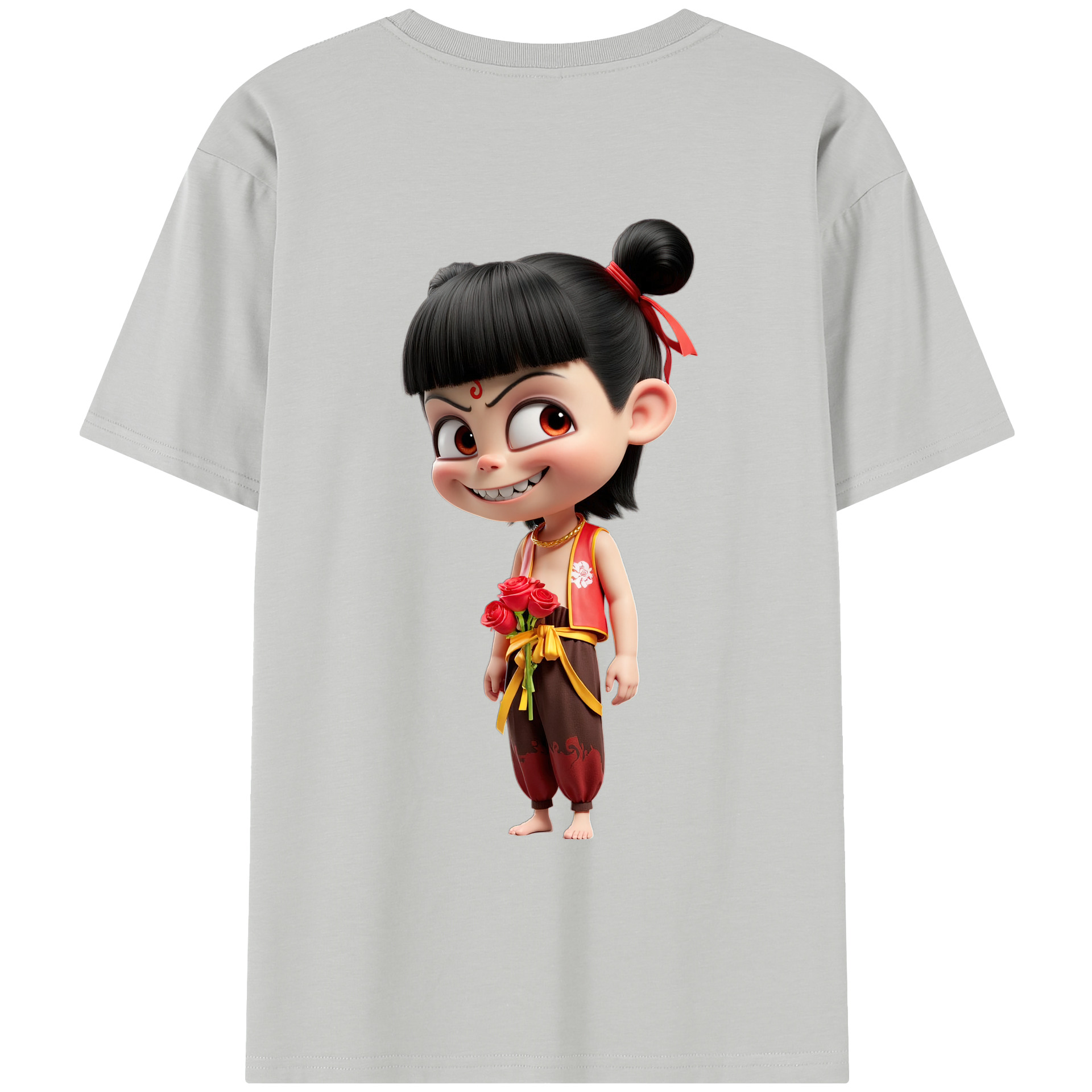 （画像用） Ne Zha 2 ナタ 魔童の大暴れ レディース半袖Tシャツ(バックプリント)