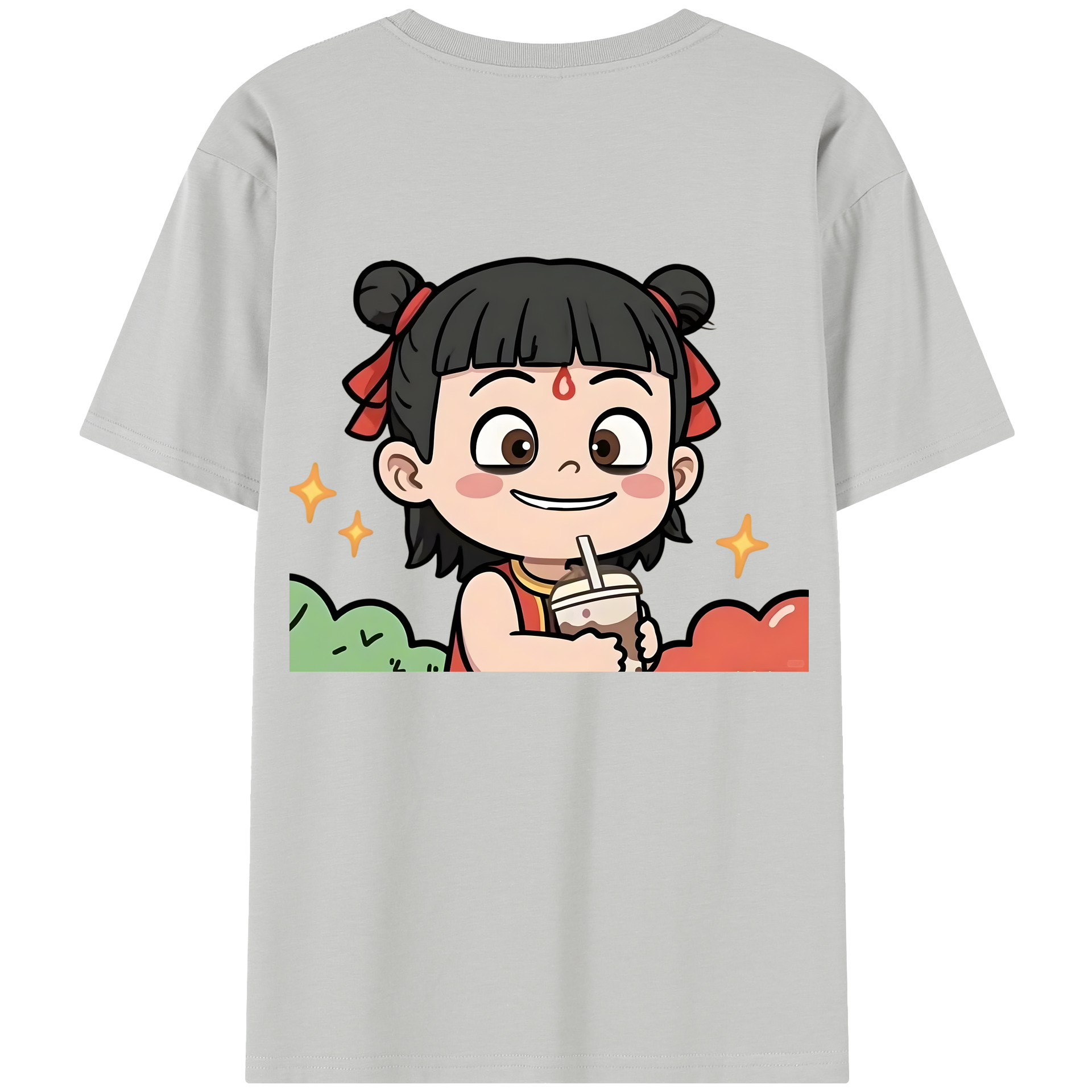 （画像用） Ne Zha 2 ナタ 魔童の大暴れ レディース半袖Tシャツ(バックプリント)