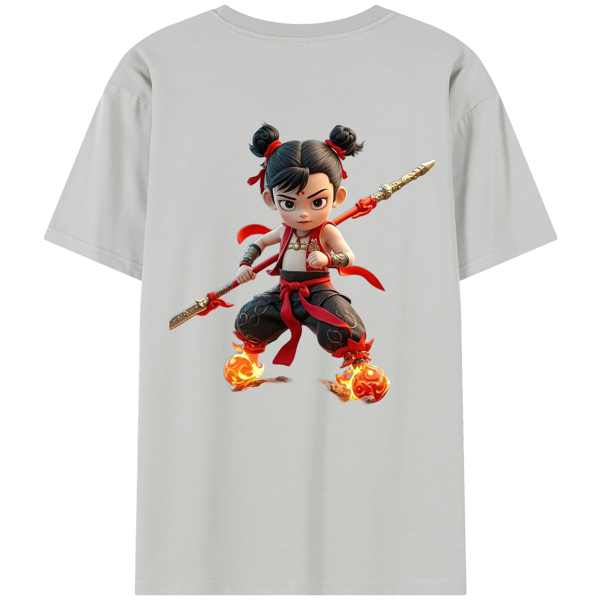 （画像用） Ne Zha 2 ナタ 魔童の大暴れ レディース半袖Tシャツ(バックプリント)