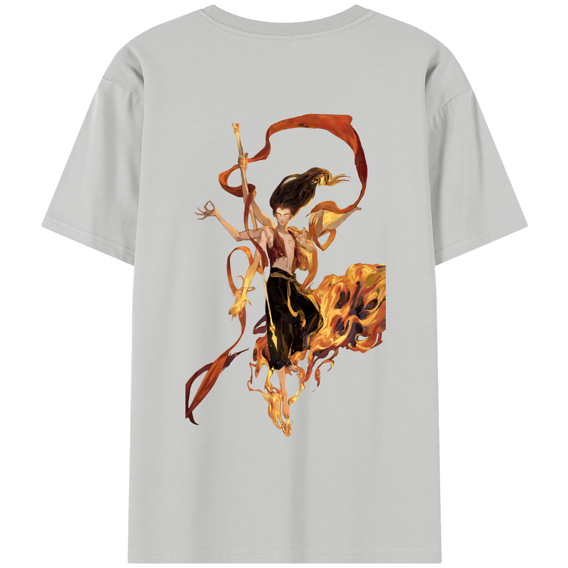 （画像用） Ne Zha 2 ナタ 魔童の大暴れ レディース半袖Tシャツ(バックプリント)