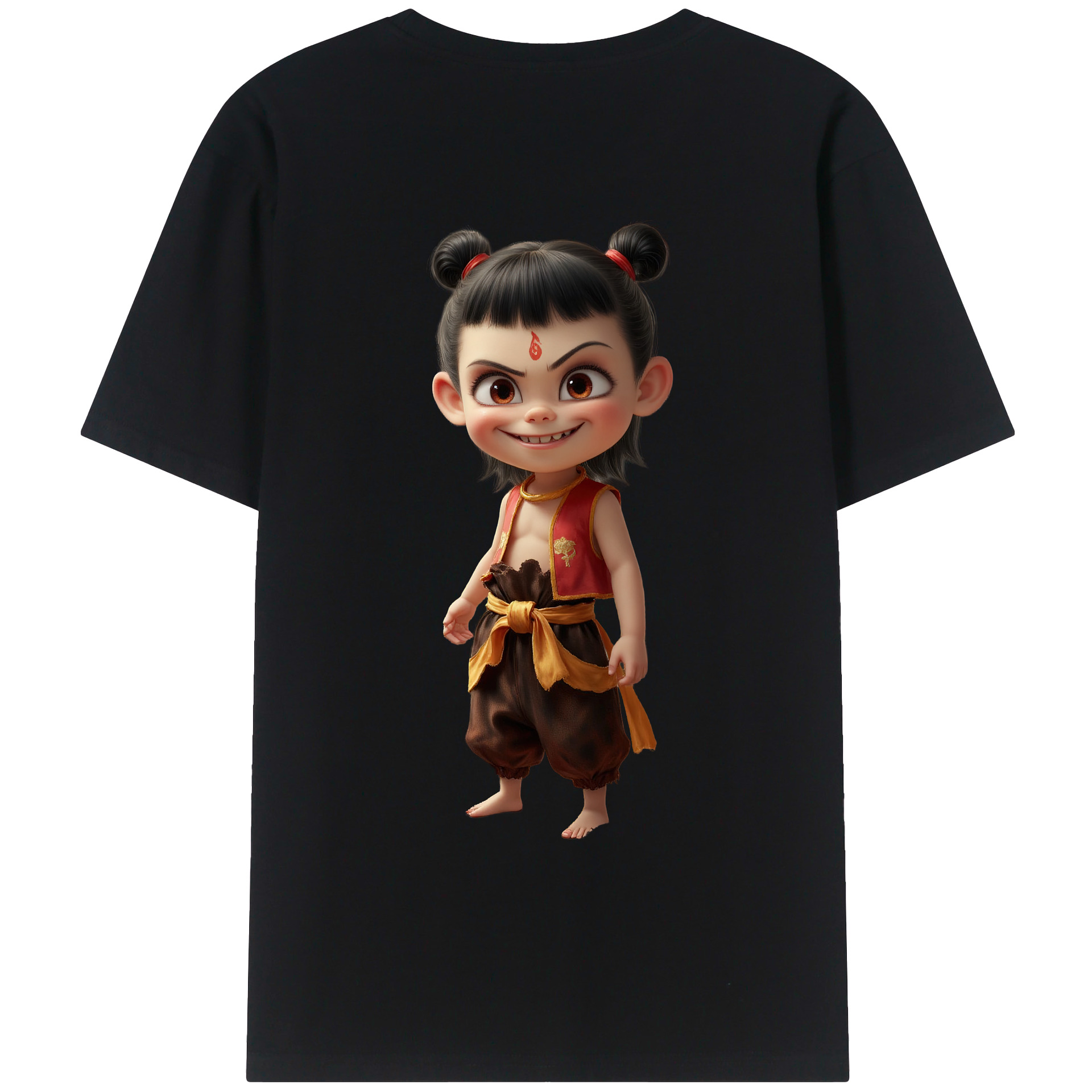 （画像用） Ne Zha 2 ナタ 魔童の大暴れ レディース半袖Tシャツ(バックプリント)