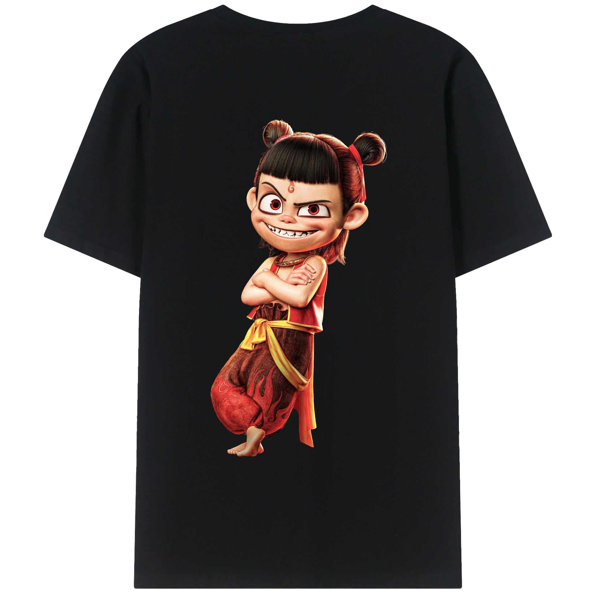（画像用） Ne Zha 2 ナタ 魔童の大暴れ レディース半袖Tシャツ(バックプリント)