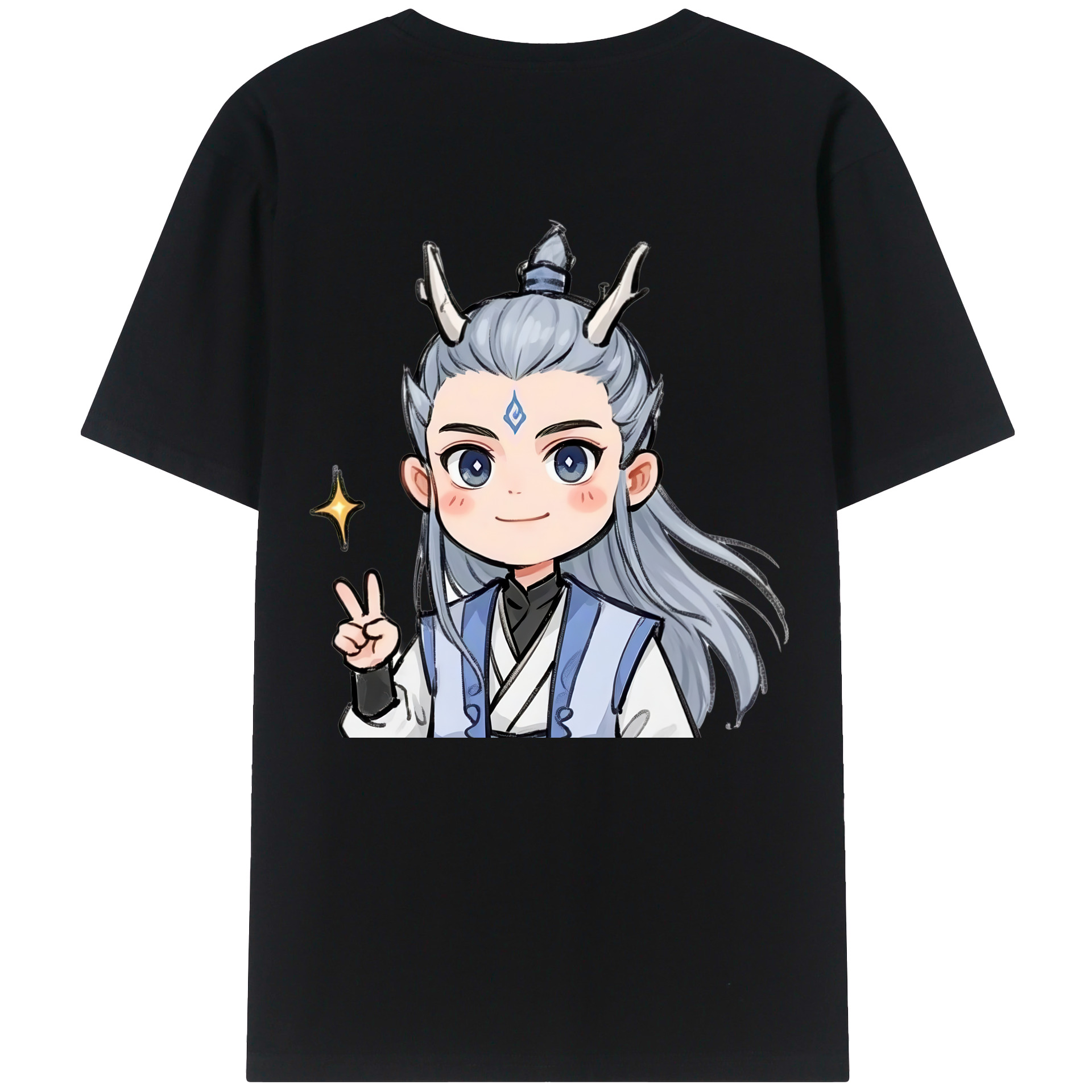 （画像用） Ne Zha 2 ナタ 魔童の大暴れ レディース半袖Tシャツ(バックプリント)