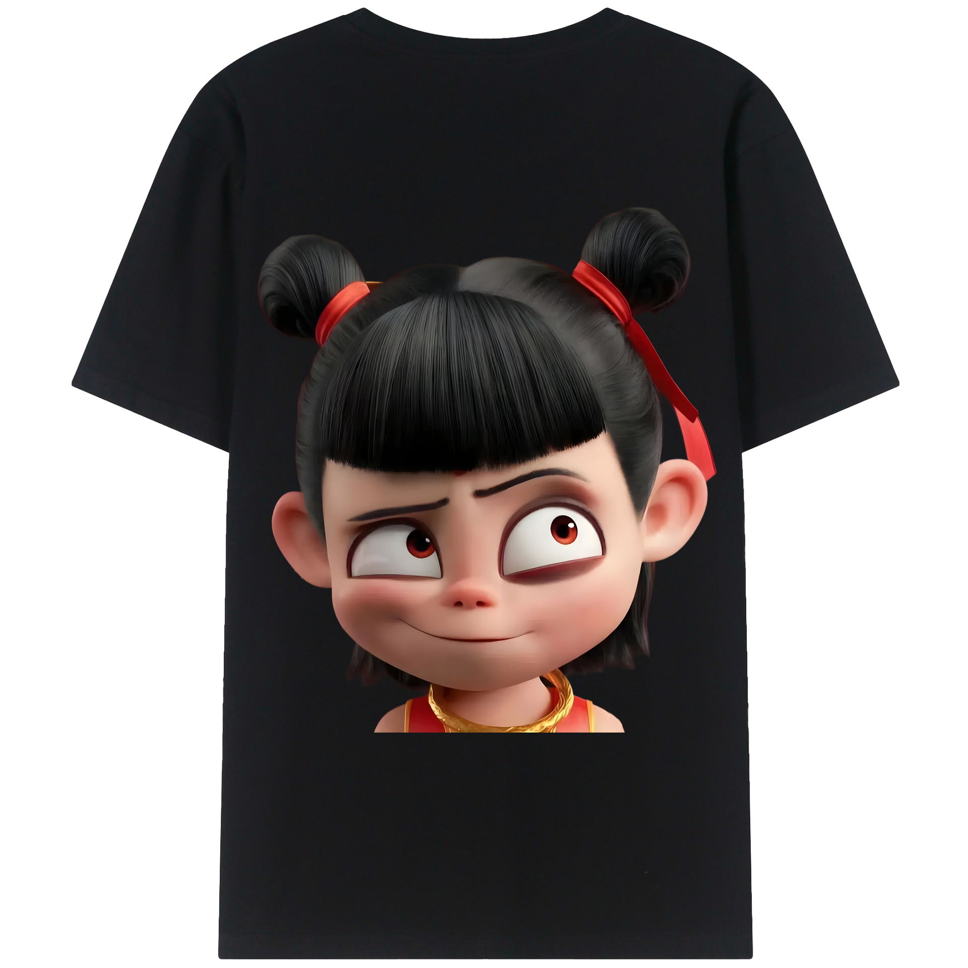（画像用） Ne Zha 2 ナタ 魔童の大暴れ レディース半袖Tシャツ(バックプリント)