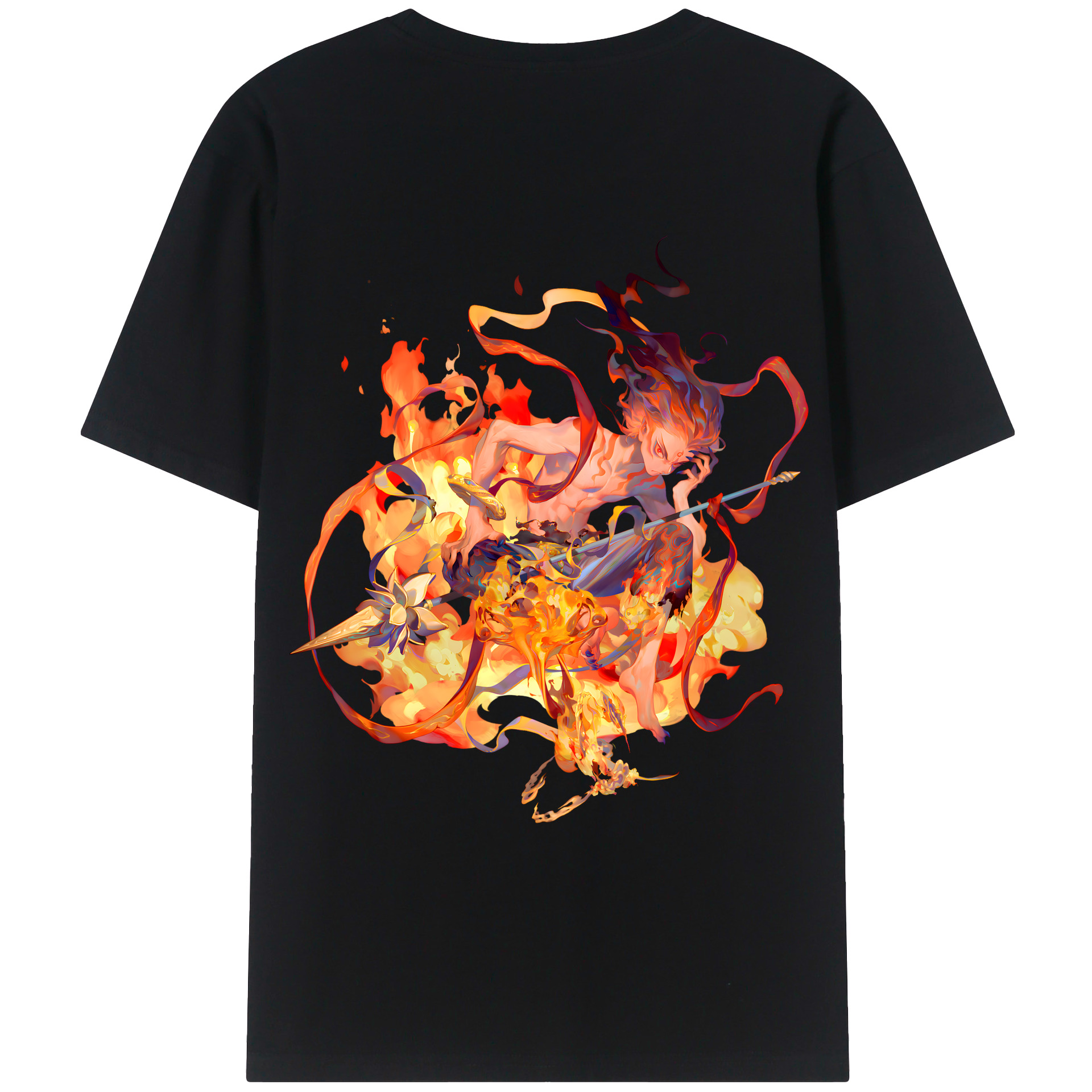 （画像用） Ne Zha 2 ナタ 魔童の大暴れ レディース半袖Tシャツ(バックプリント)