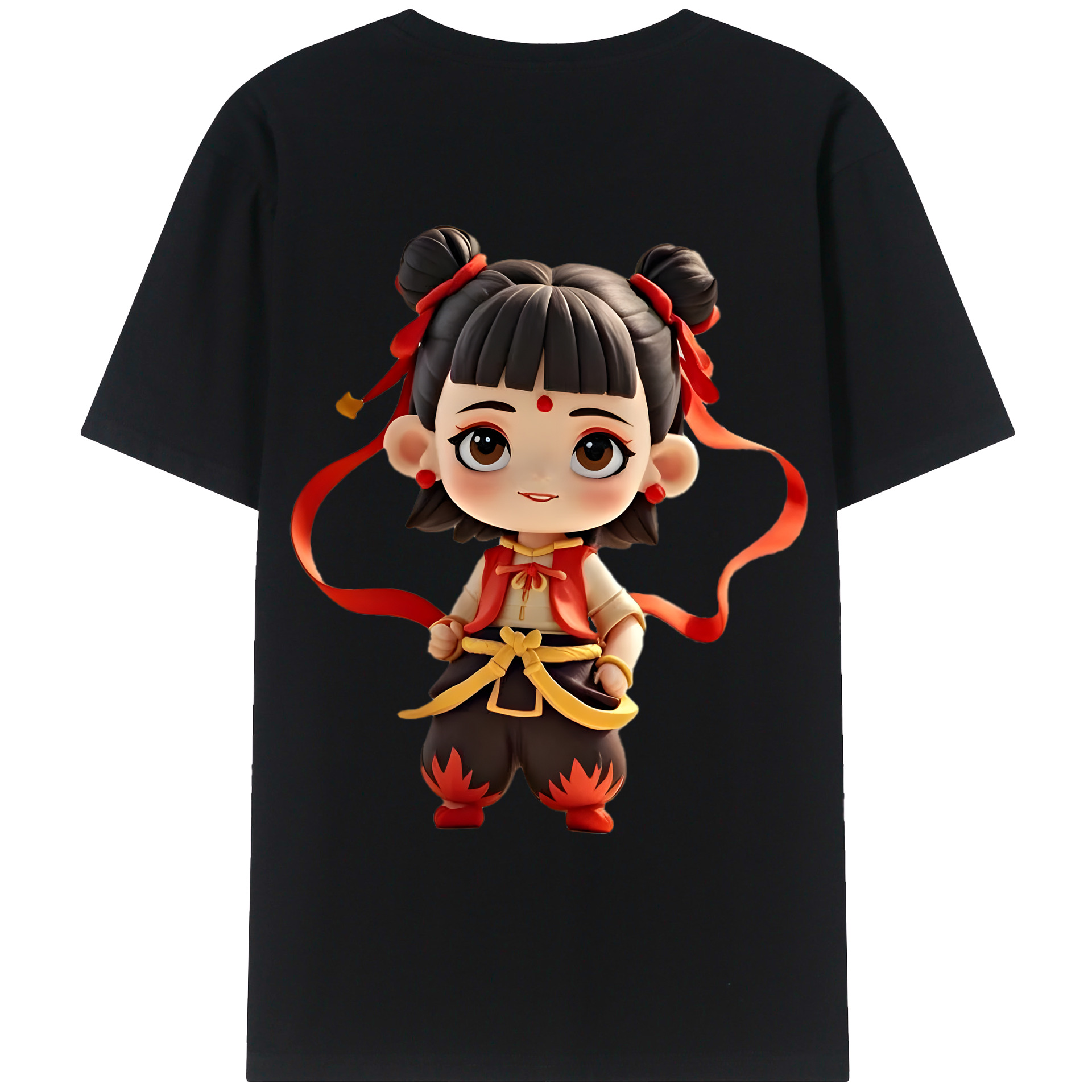 （画像用） Ne Zha 2 ナタ 魔童の大暴れ レディース半袖Tシャツ(バックプリント)