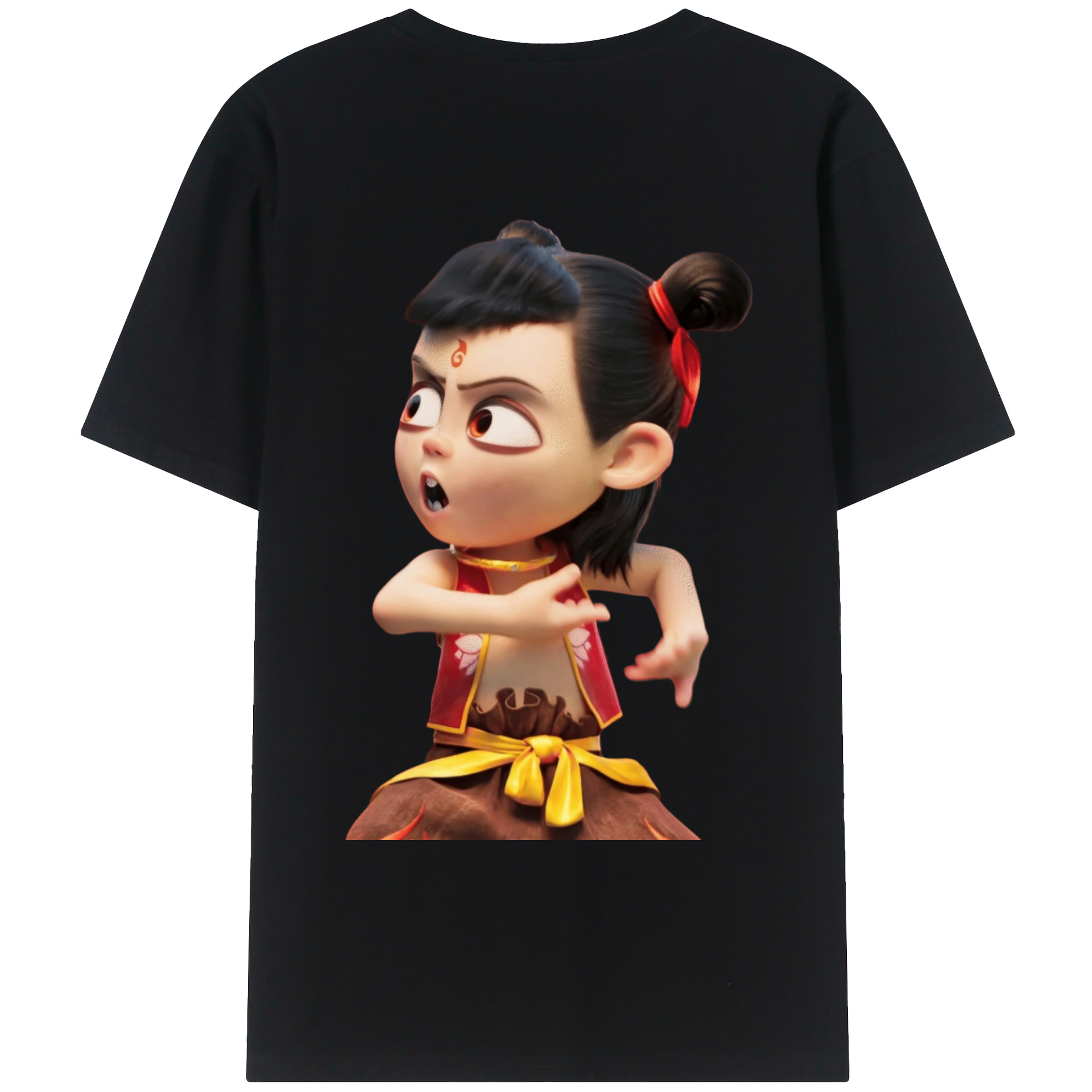（画像用） Ne Zha 2 ナタ 魔童の大暴れ レディース半袖Tシャツ(バックプリント)