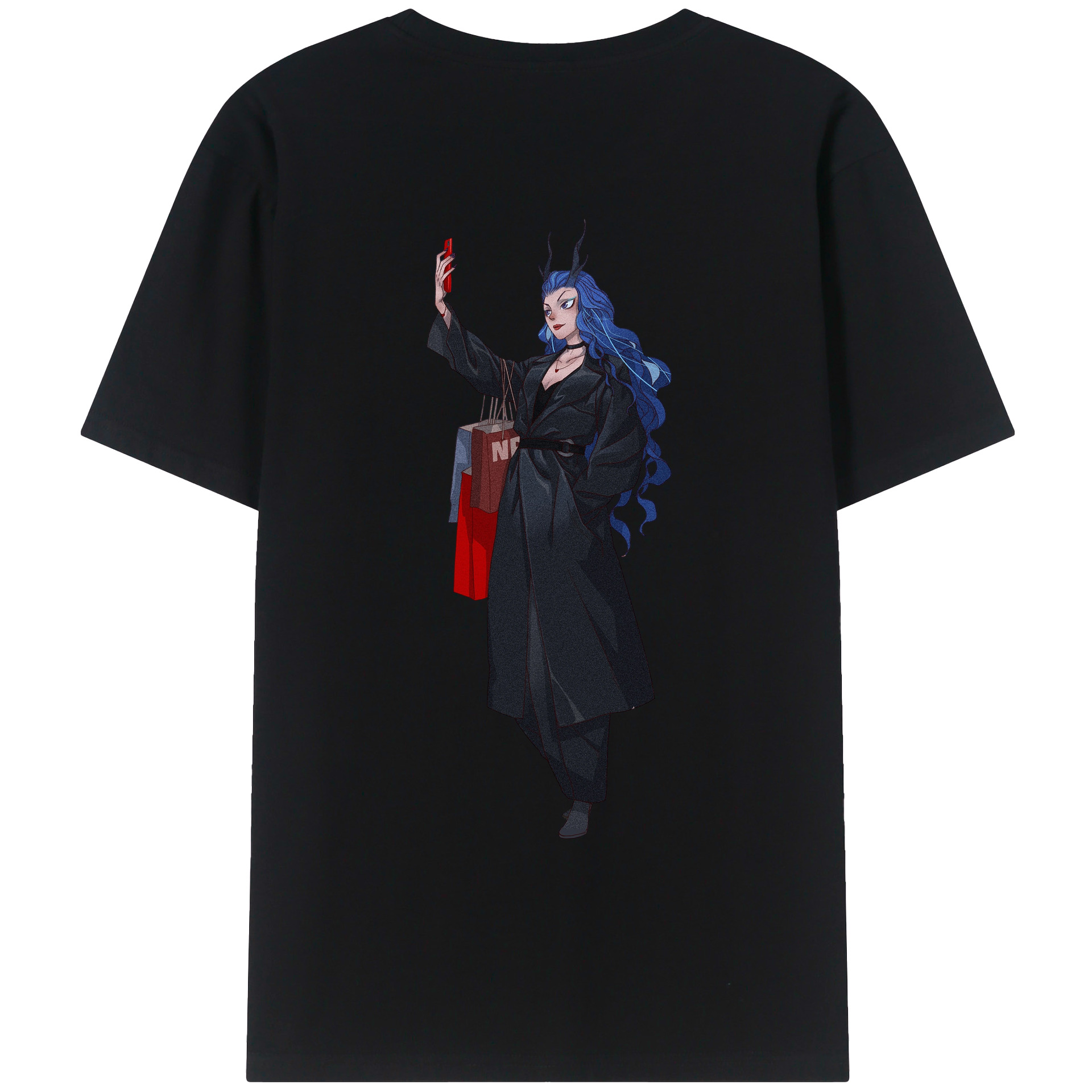 （画像用） Ne Zha 2 ナタ 魔童の大暴れ レディース半袖Tシャツ(バックプリント)