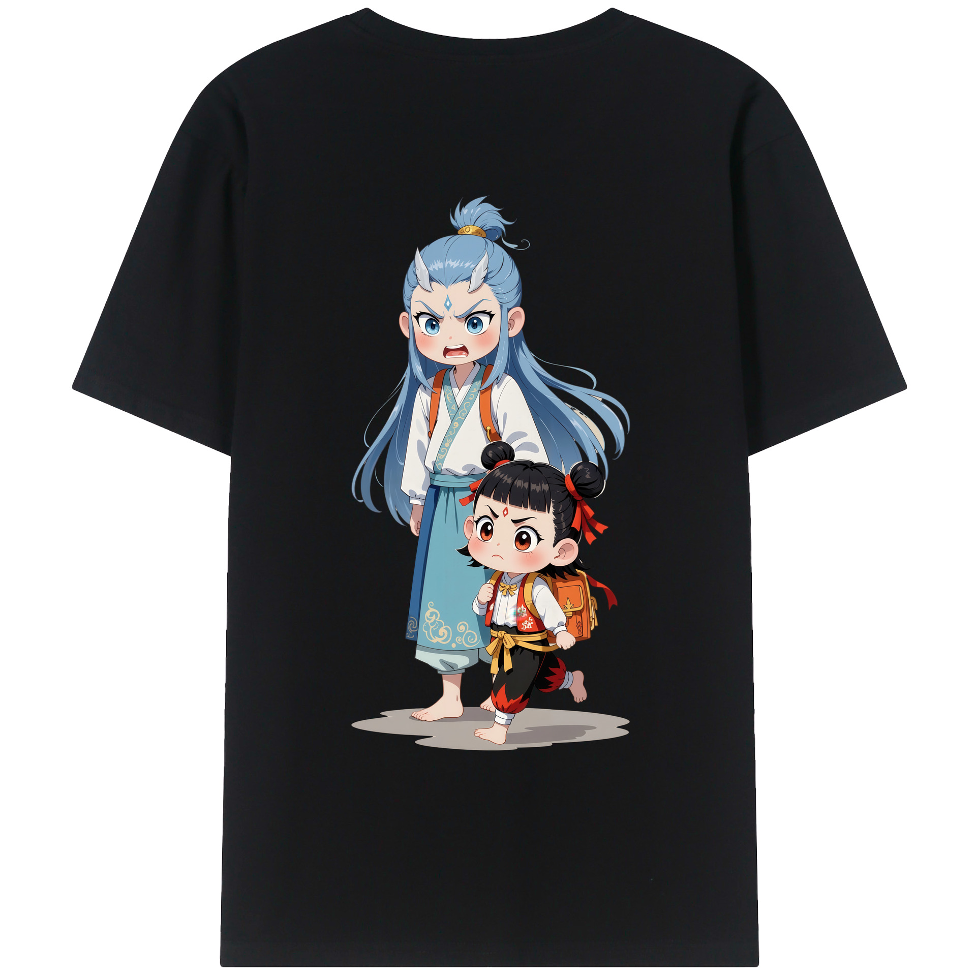 （画像用） Ne Zha 2 ナタ 魔童の大暴れ レディース半袖Tシャツ(バックプリント)