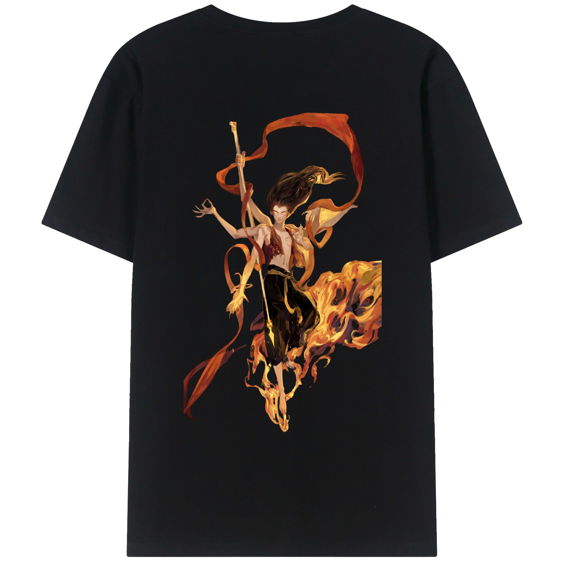 （画像用） Ne Zha 2 ナタ 魔童の大暴れ レディース半袖Tシャツ(バックプリント)