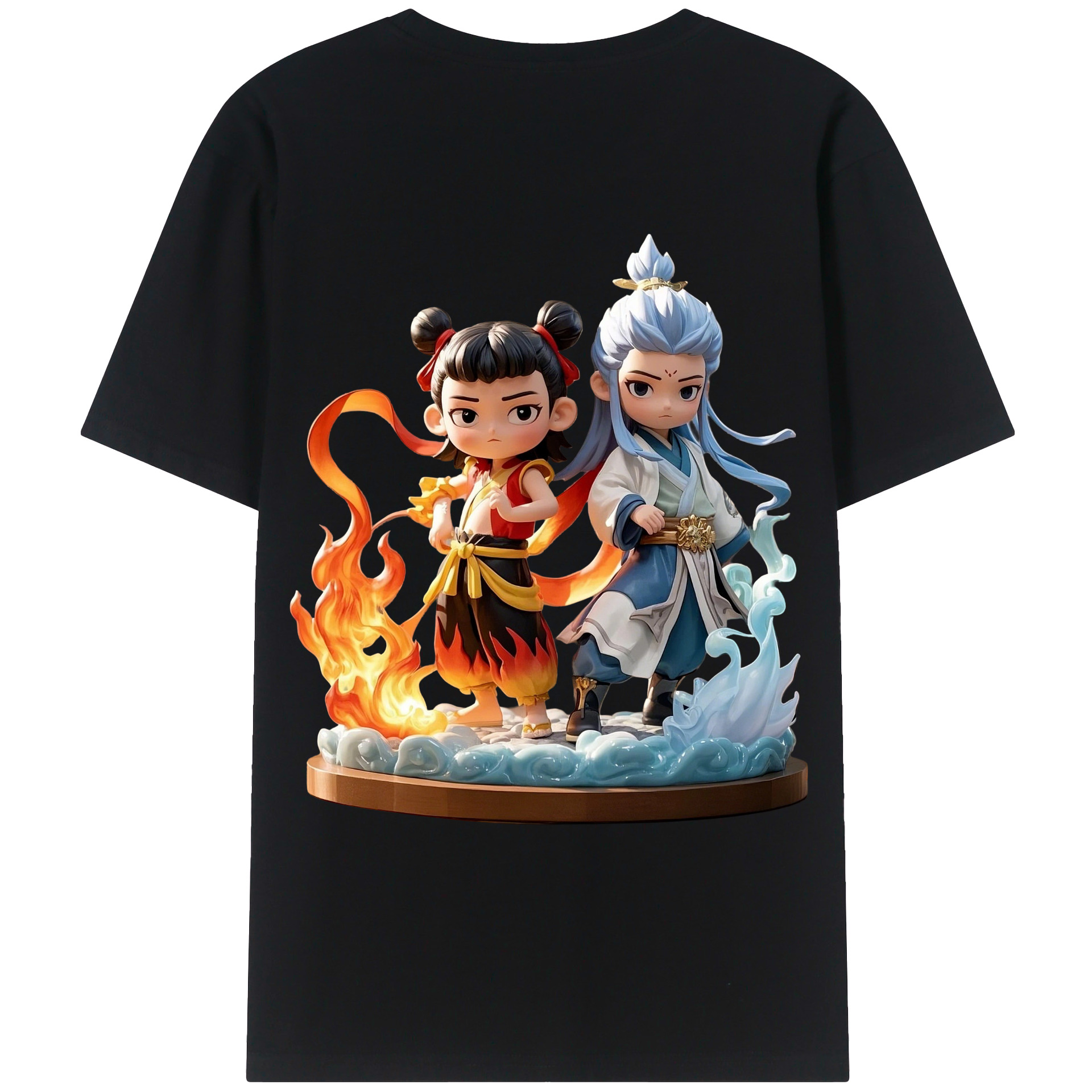（画像用） Ne Zha 2 ナタ 魔童の大暴れ レディース半袖Tシャツ(バックプリント)