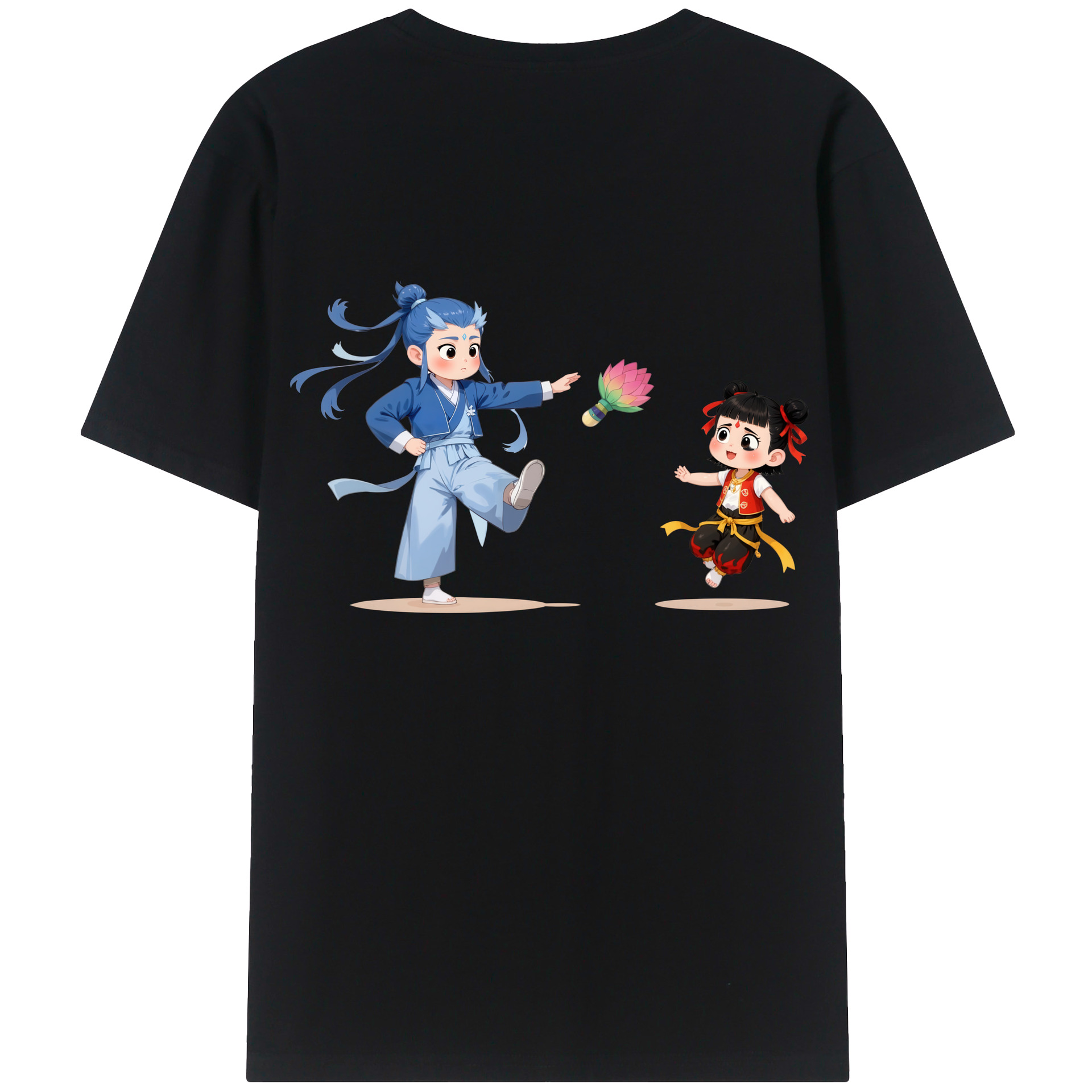 （画像用） Ne Zha 2 ナタ 魔童の大暴れ レディース半袖Tシャツ(バックプリント)
