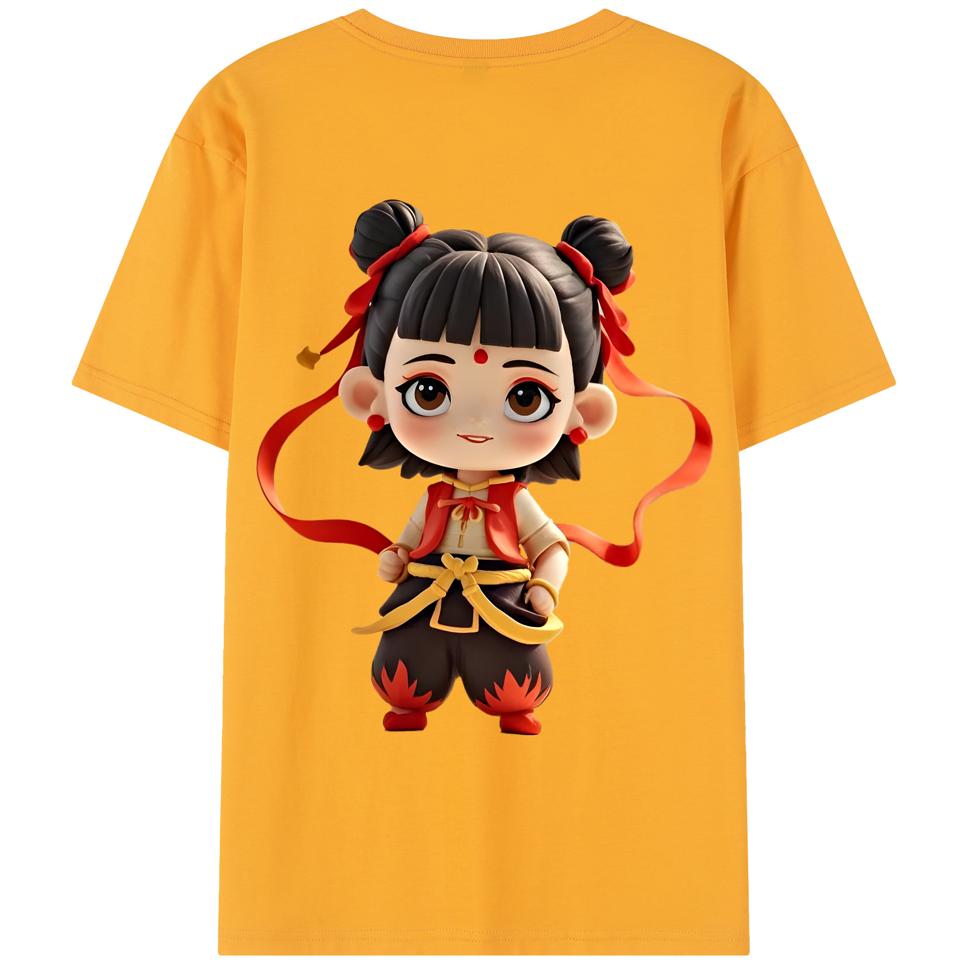 （画像用） Ne Zha 2 ナタ 魔童の大暴れ レディース半袖Tシャツ(バックプリント)