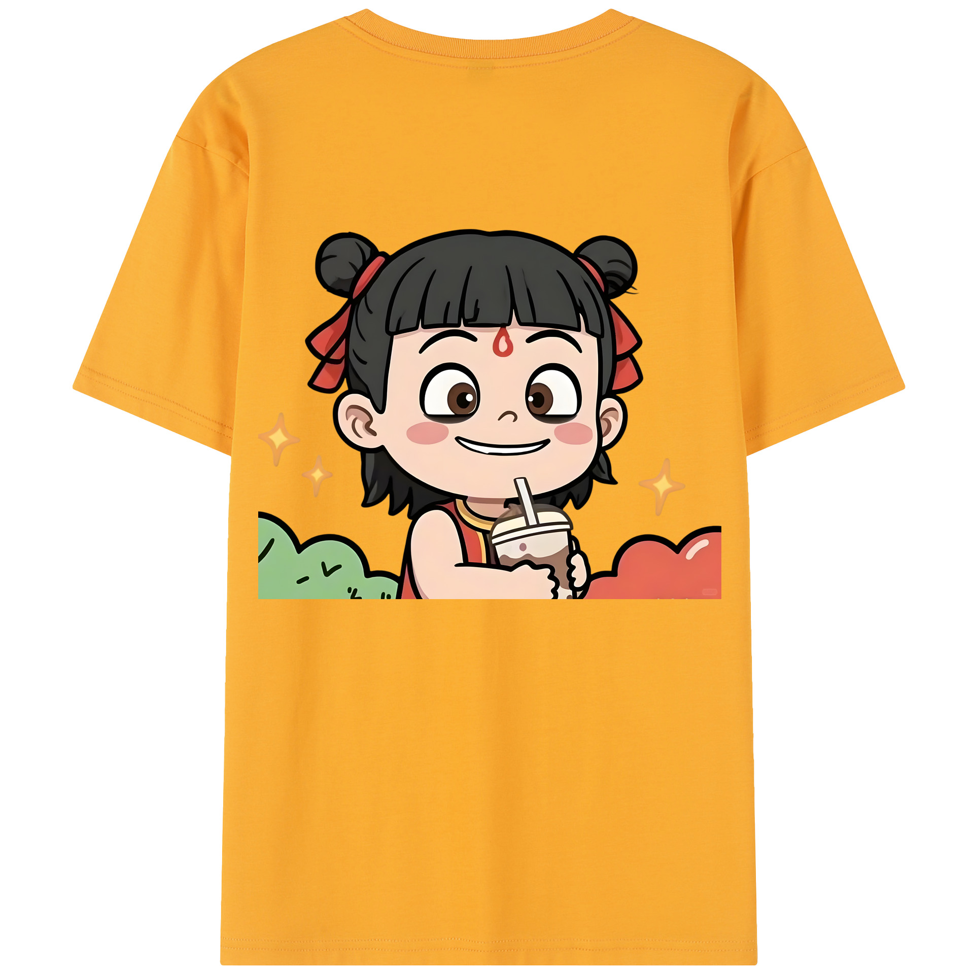 （画像用） Ne Zha 2 ナタ 魔童の大暴れ レディース半袖Tシャツ(バックプリント)