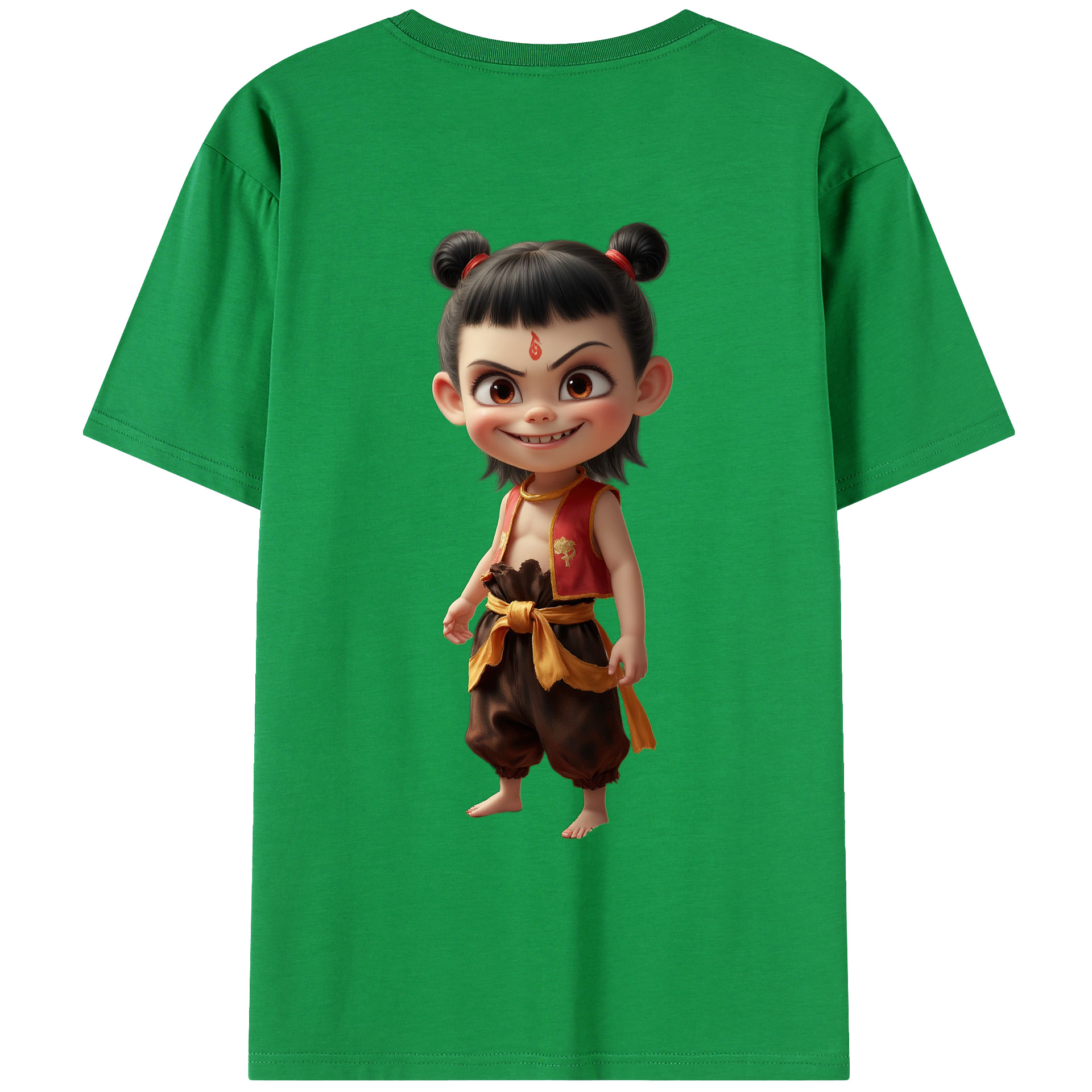 （画像用） Ne Zha 2 ナタ 魔童の大暴れ レディース半袖Tシャツ(バックプリント)