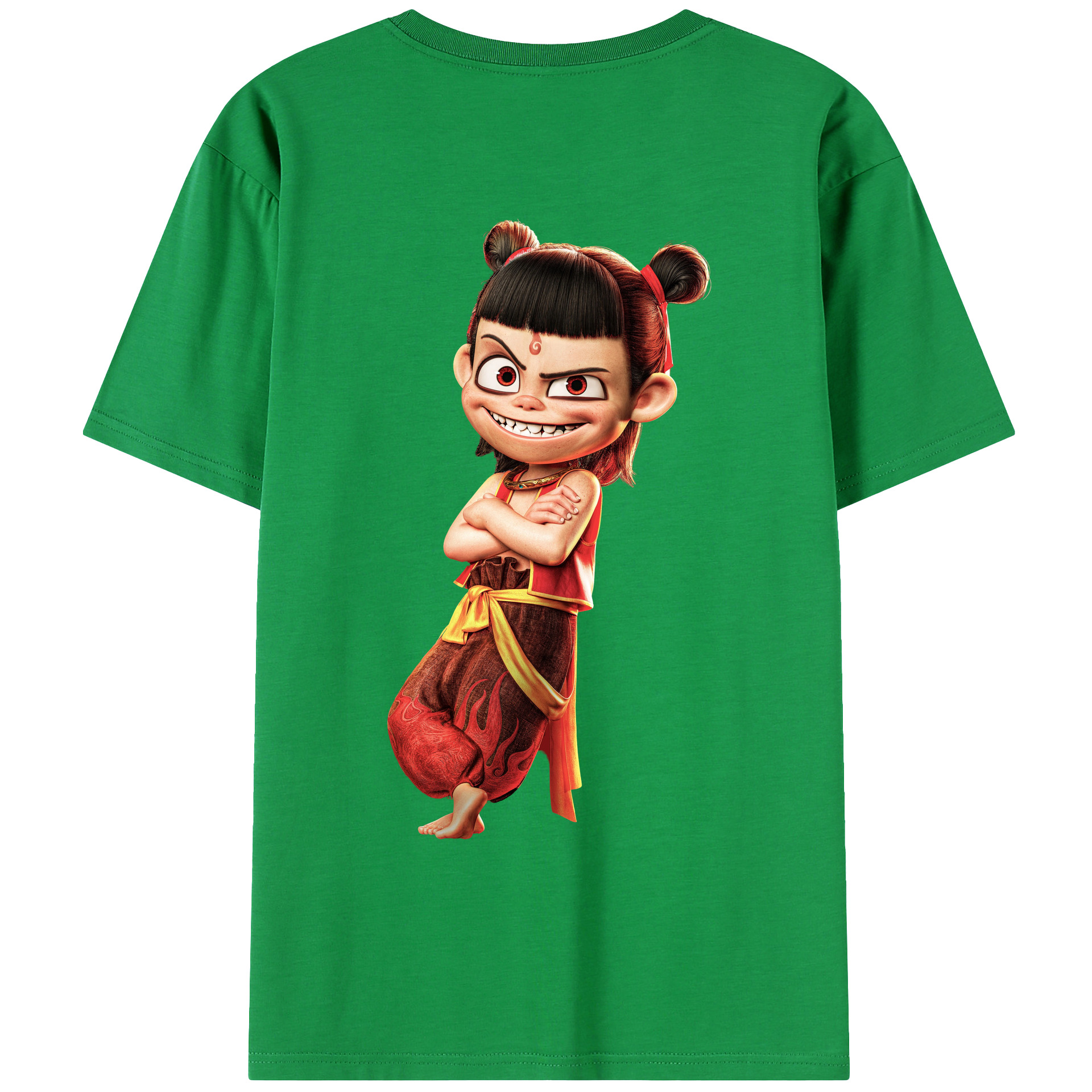 （画像用） Ne Zha 2 ナタ 魔童の大暴れ レディース半袖Tシャツ(バックプリント)
