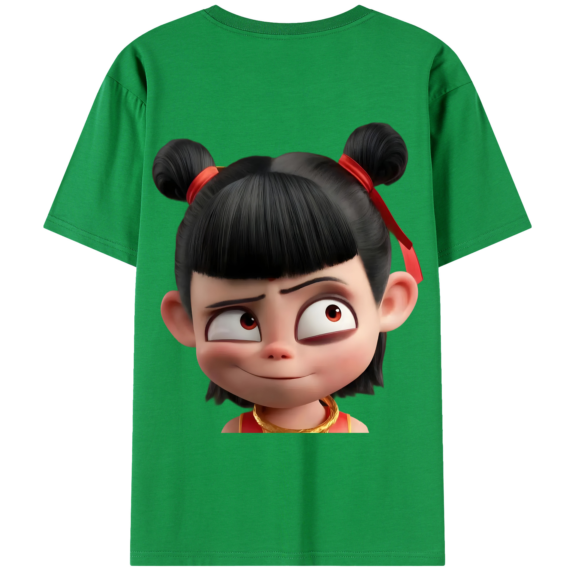 （画像用） Ne Zha 2 ナタ 魔童の大暴れ レディース半袖Tシャツ(バックプリント)
